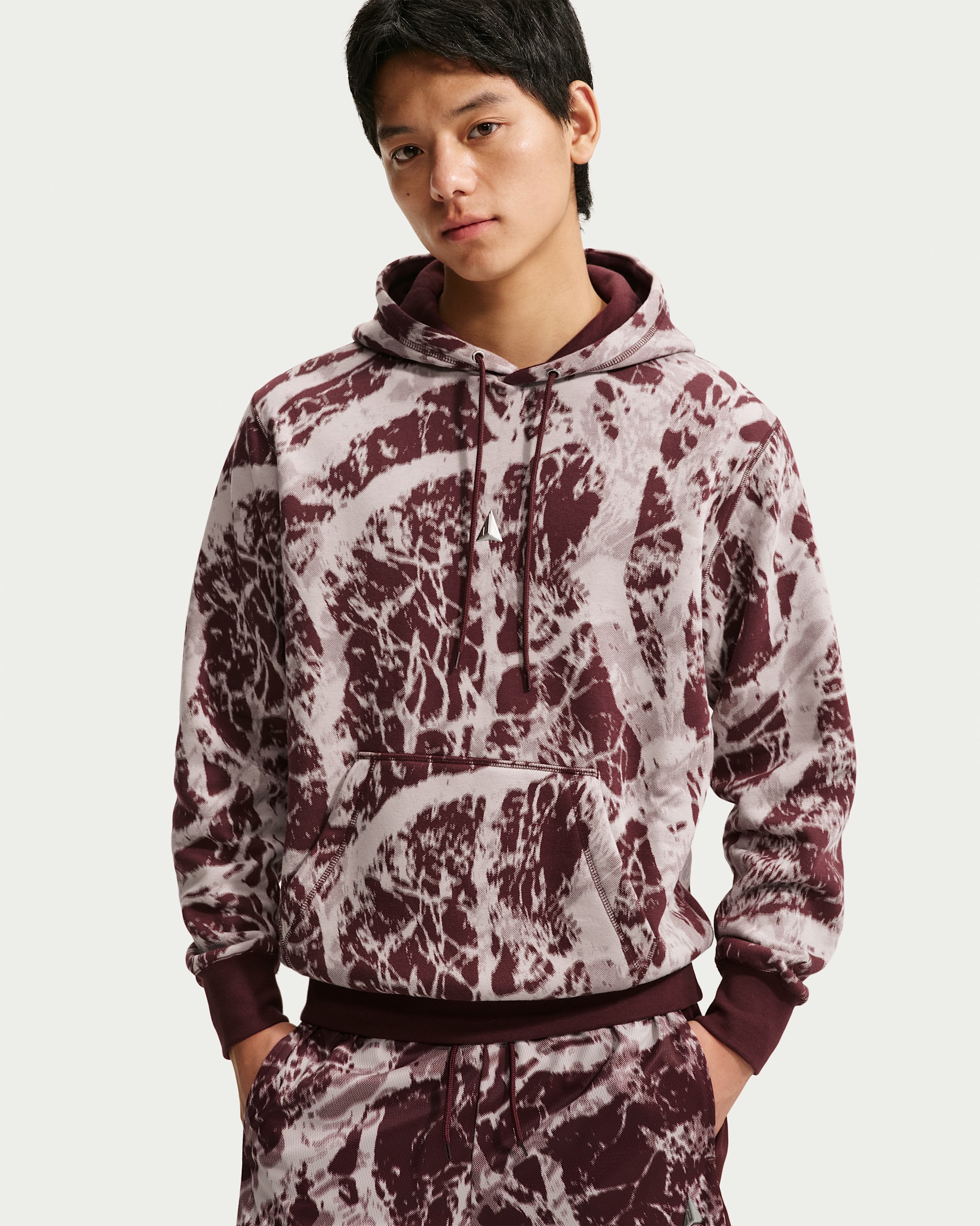 Ja Men's Basketball Hoodie - Burgundy Crush