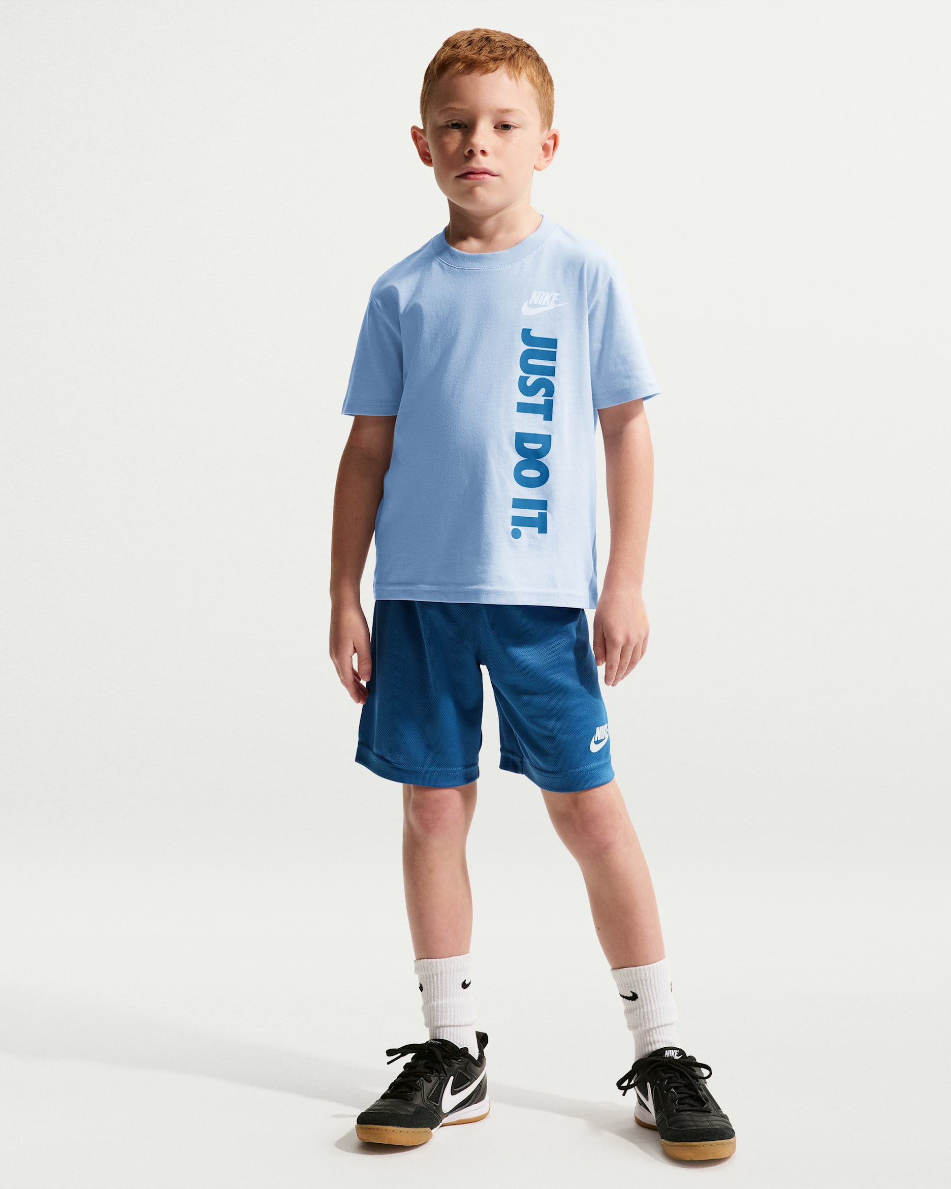 Nike Sportswear Little Kids' "Just Do It" Graphic T-Shirt and Mesh Shorts Set - Star Blue