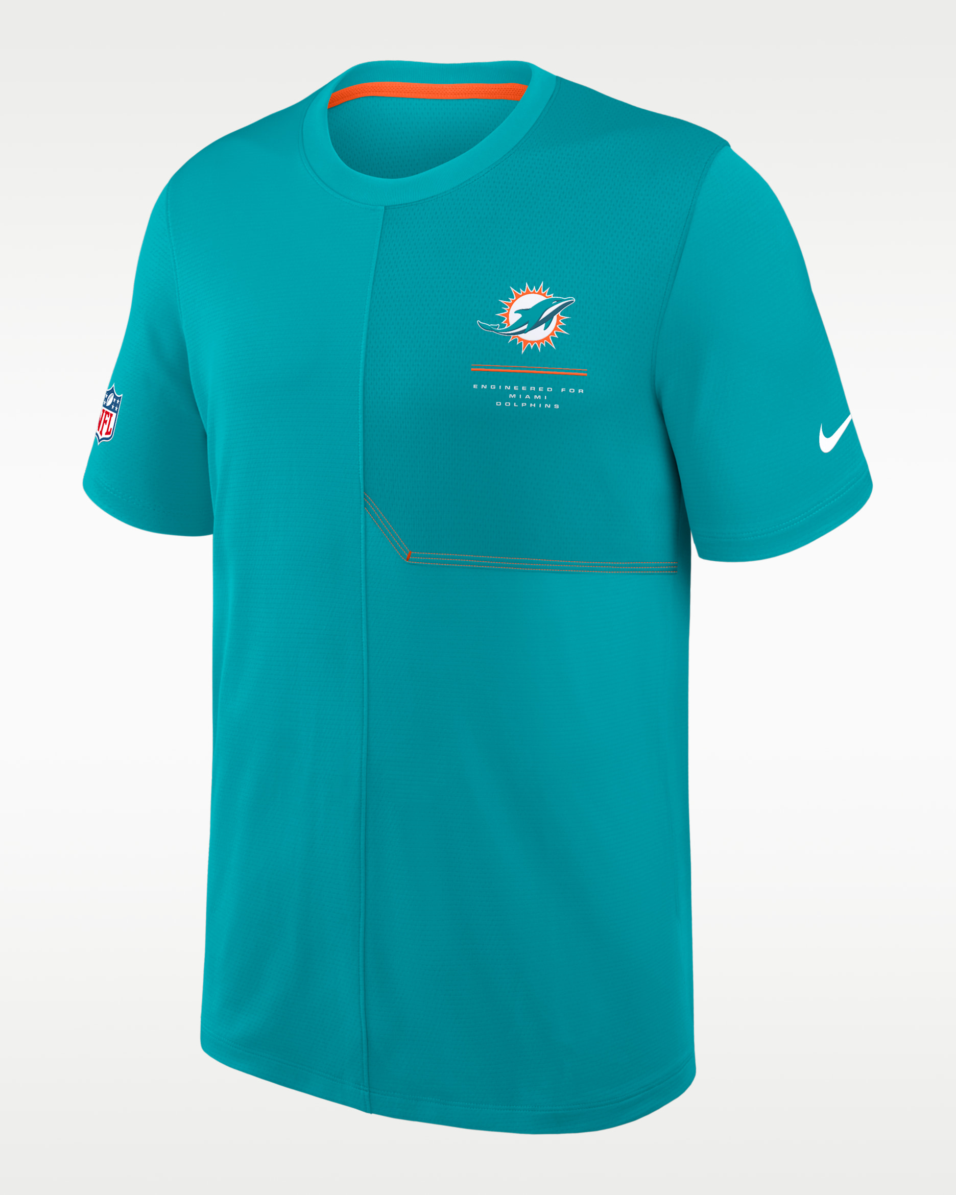 Miami Dolphins Sideline Coach Men's Nike Dri-FIT NFL Top - Turbo Green/Brilliant Orange