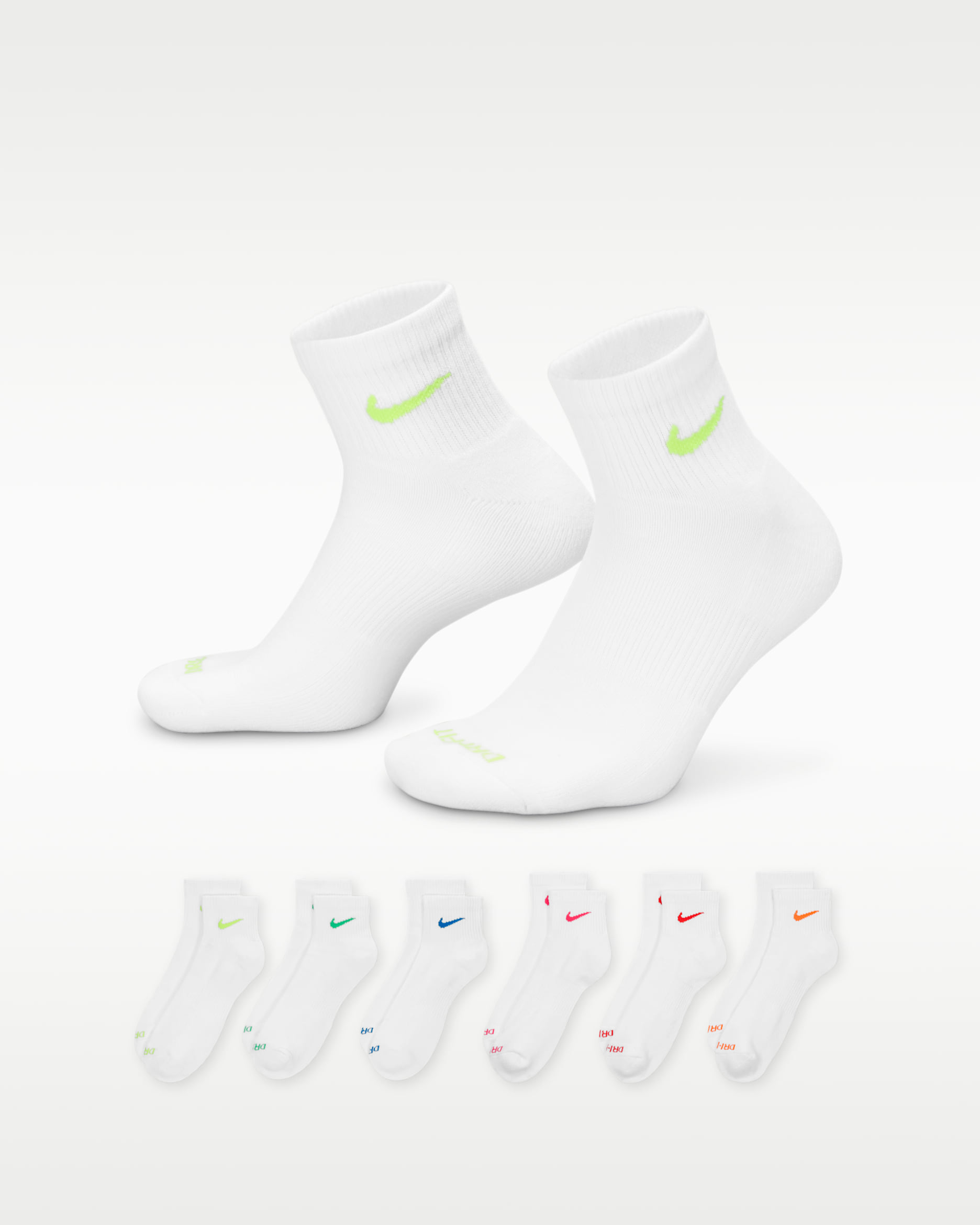 Calcetines al tobillo de entrenamiento Nike Everyday Plus Cushioned (6 pares) - Multicolor