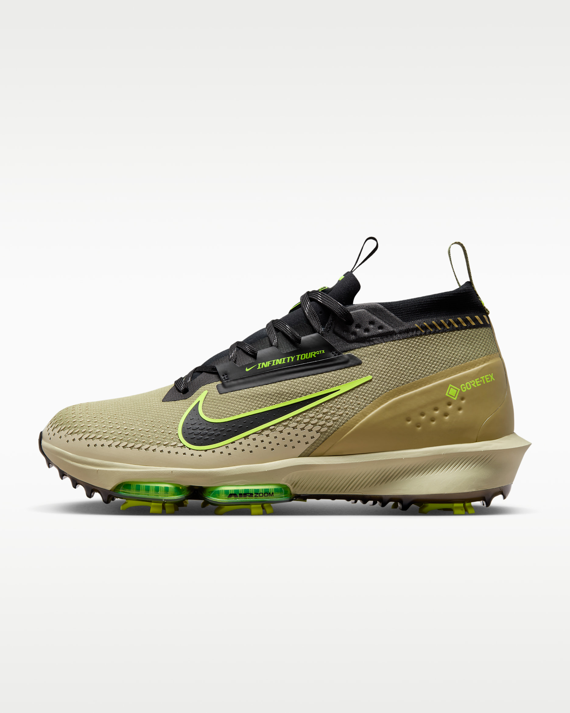 Nike Infinity Tour 2 GORE-TEX Su Geçirmez Erkek Golf Ayakkabısı - Dusty Olive/Volt/Siyah