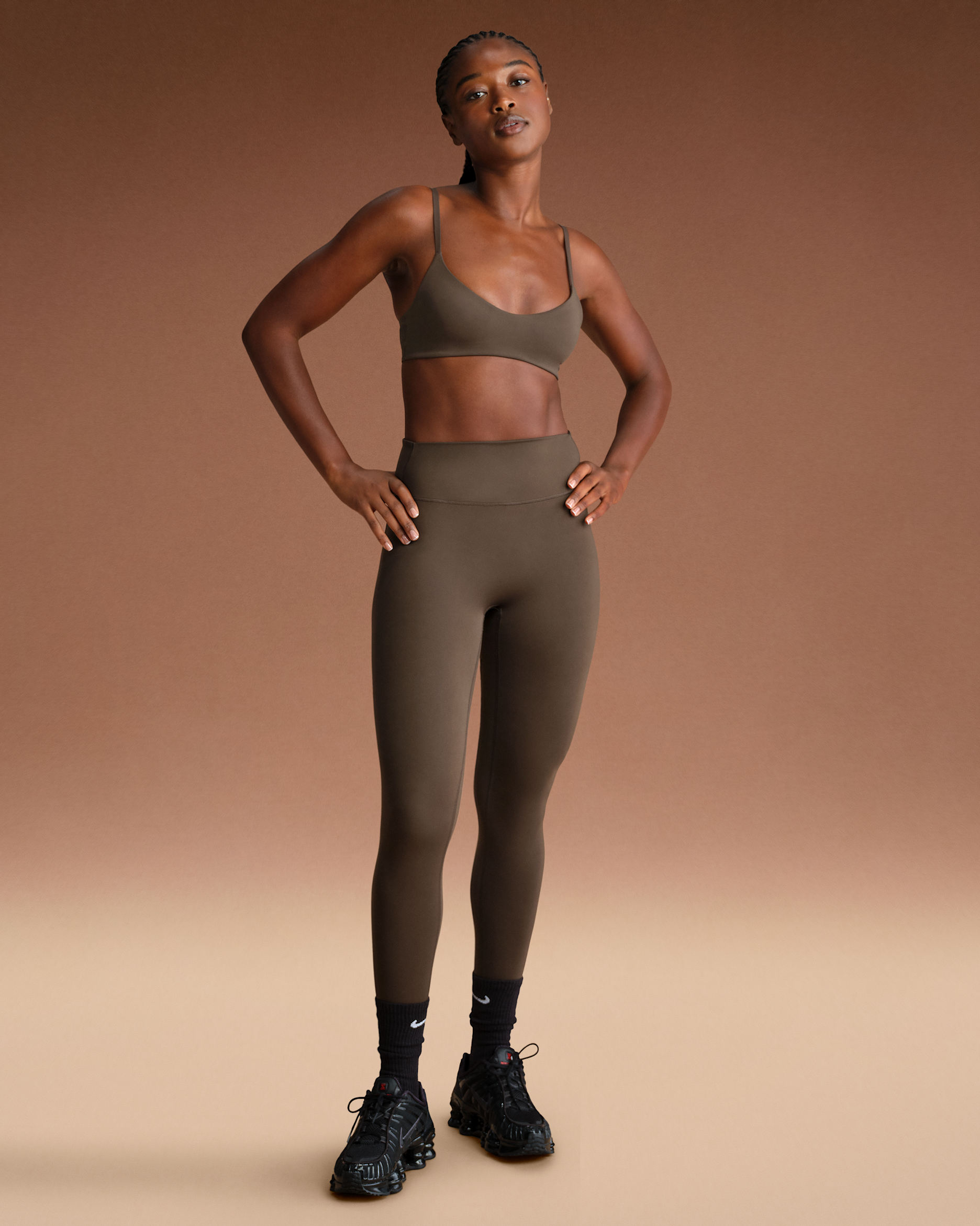 NikeSKIMS Matte Women's High-Waisted 66cm (approx.) Leggings - NSKM DARK SEPIA