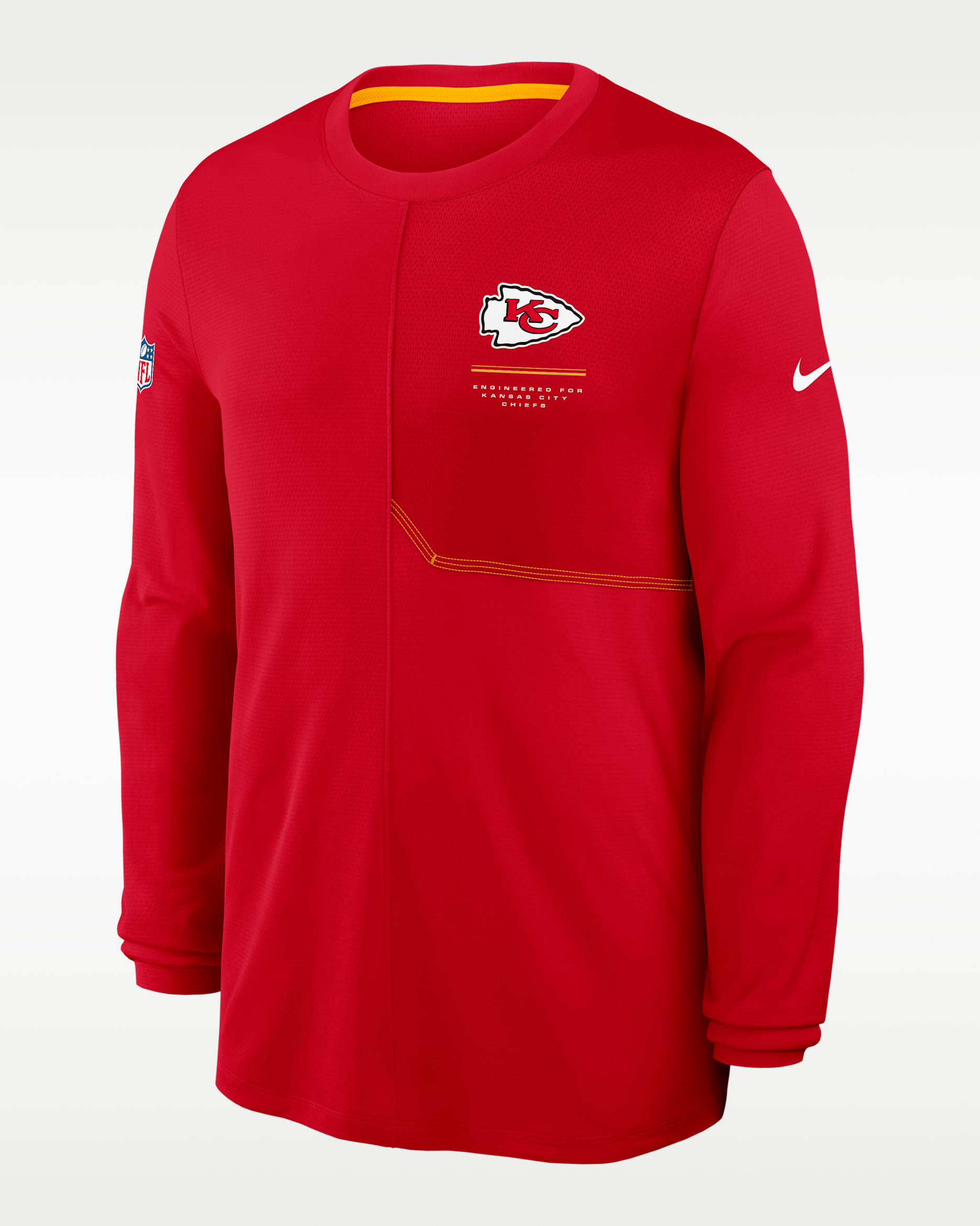 Playera de manga larga Nike Dri-FIT de la NFL para hombre Kansas City Chiefs Sideline Coach - Rojo