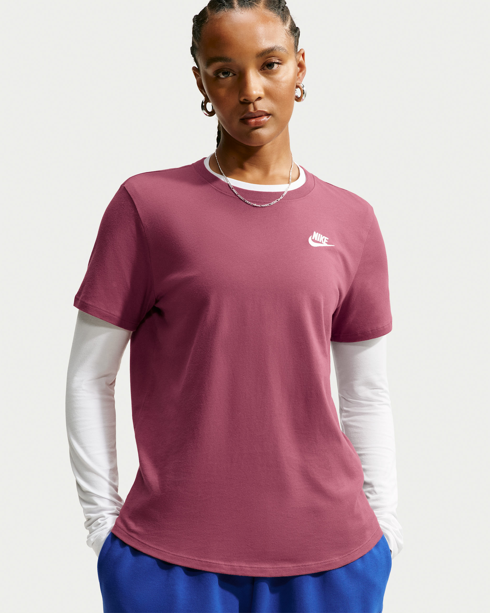 เสื้อยืดผู้หญิง Nike Sportswear - Pink Smoke/Sail
