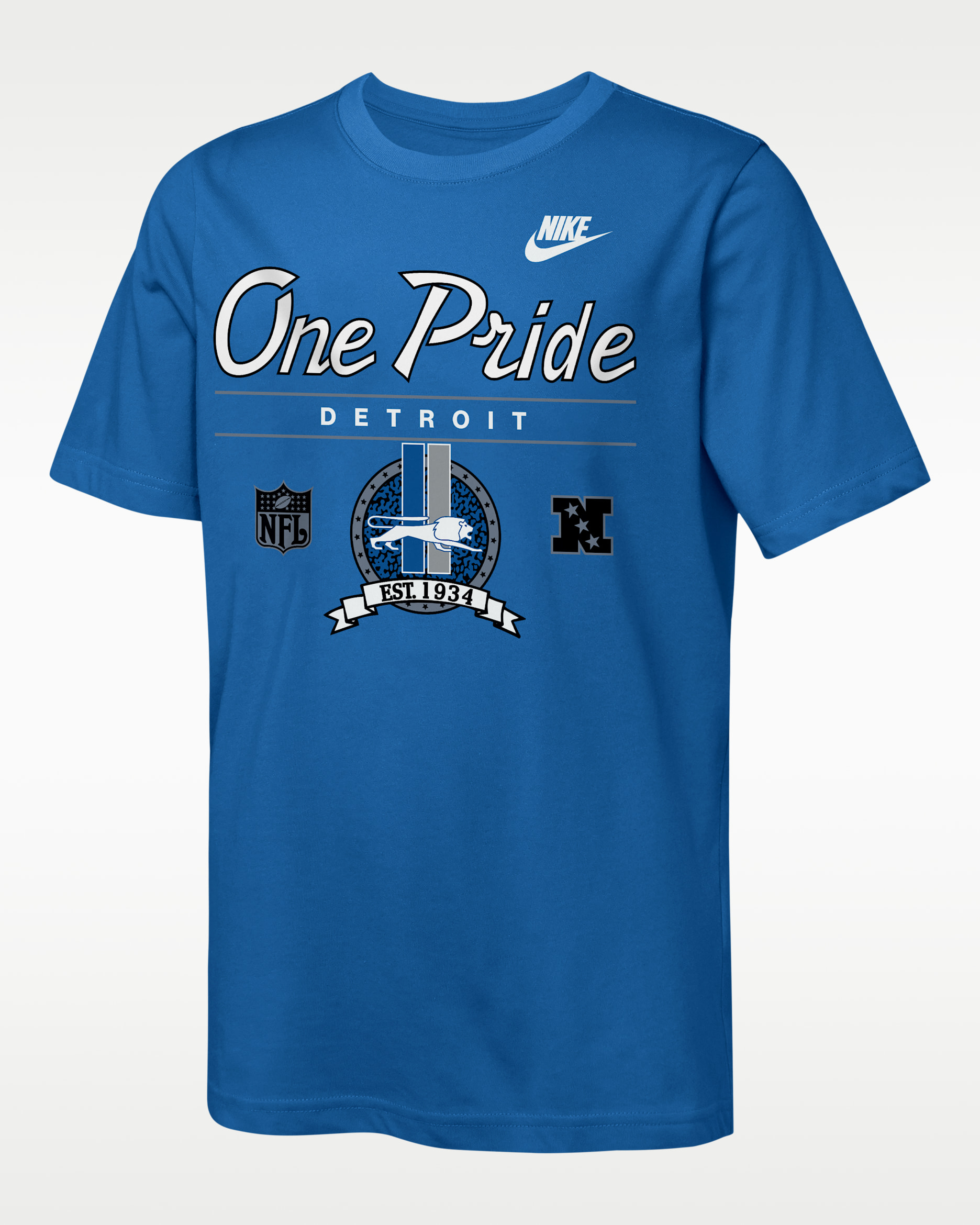 Detroit Lions Rewind Hometown Slub Big Kids' Nike Dri-FIT NFL T-Shirt - Blue