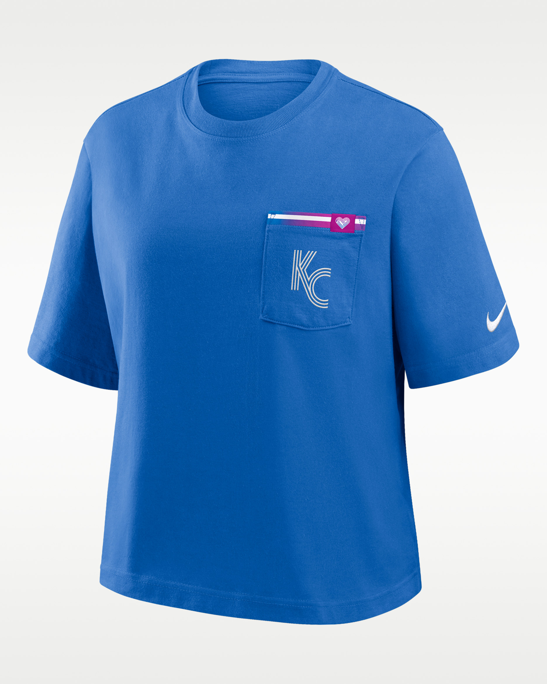 Kansas City Royals City Connect Pocket Boxy Women's Nike MLB T-Shirt - Royal