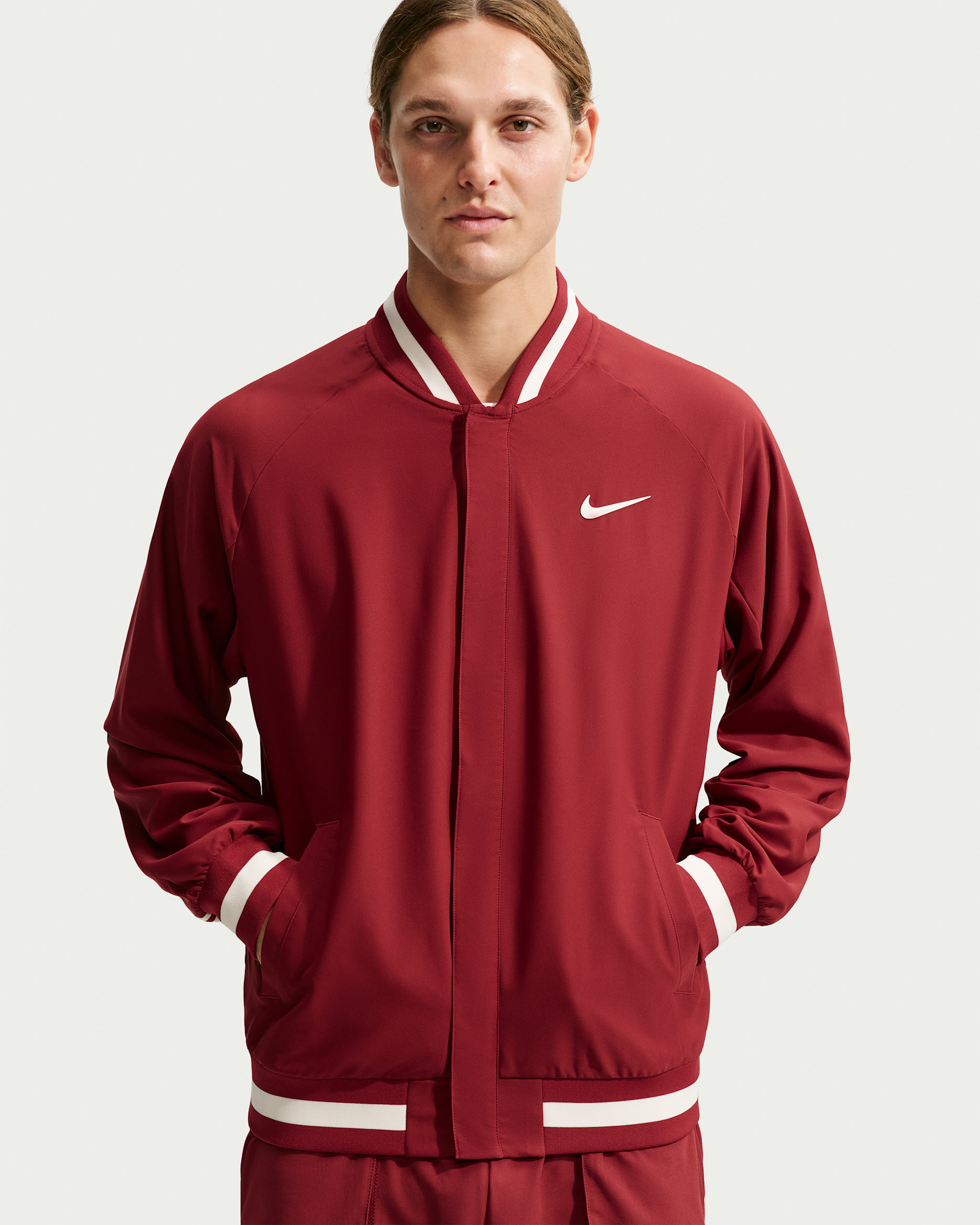 NikeCourt Slam Men's Dri-FIT Tennis Jacket - Team Red/Pale Ivory/Pale Ivory