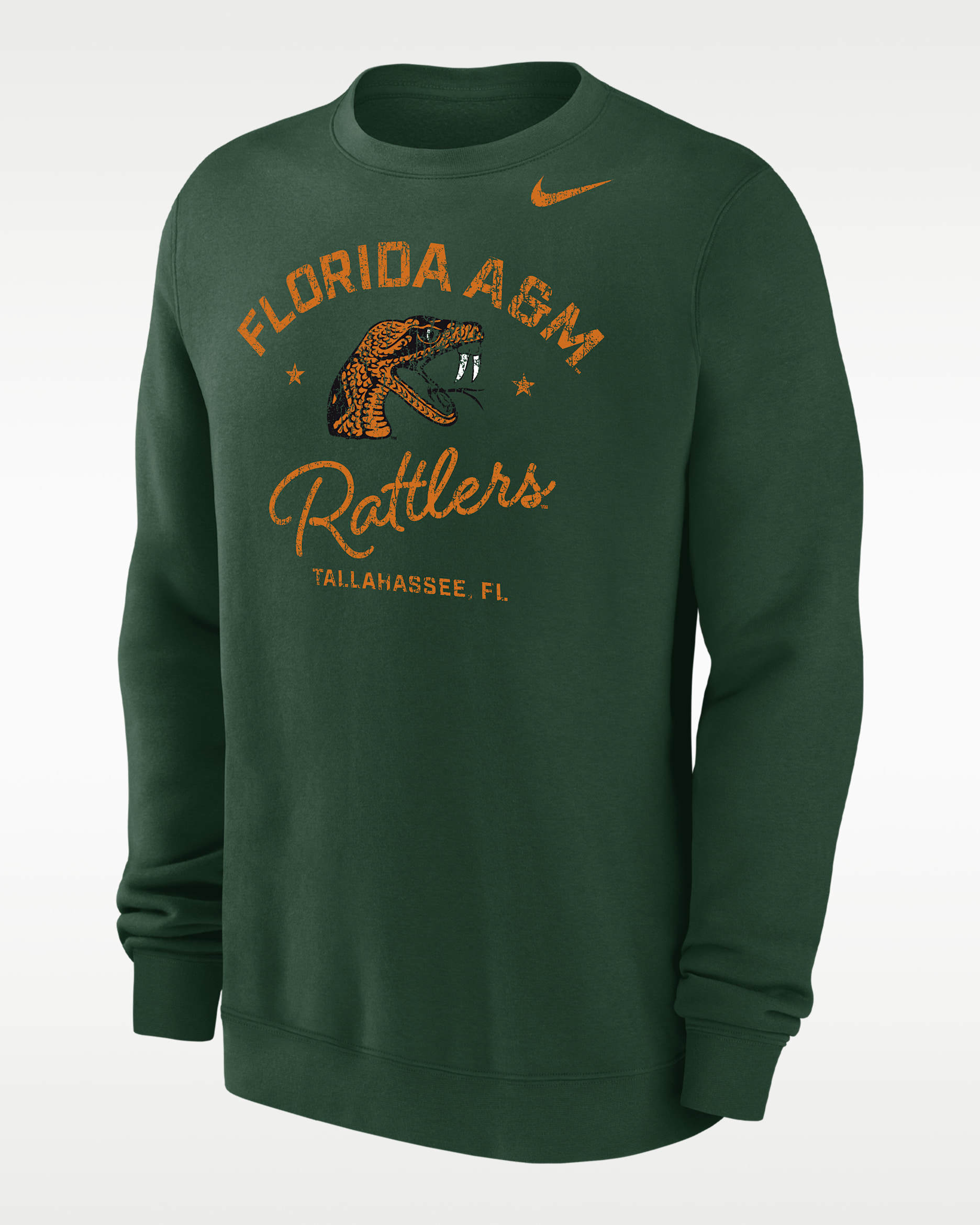 Nike College (Florida A&M University) Men’s Club Fleece Crew-Neck Sweatshirt - Gorge Green
