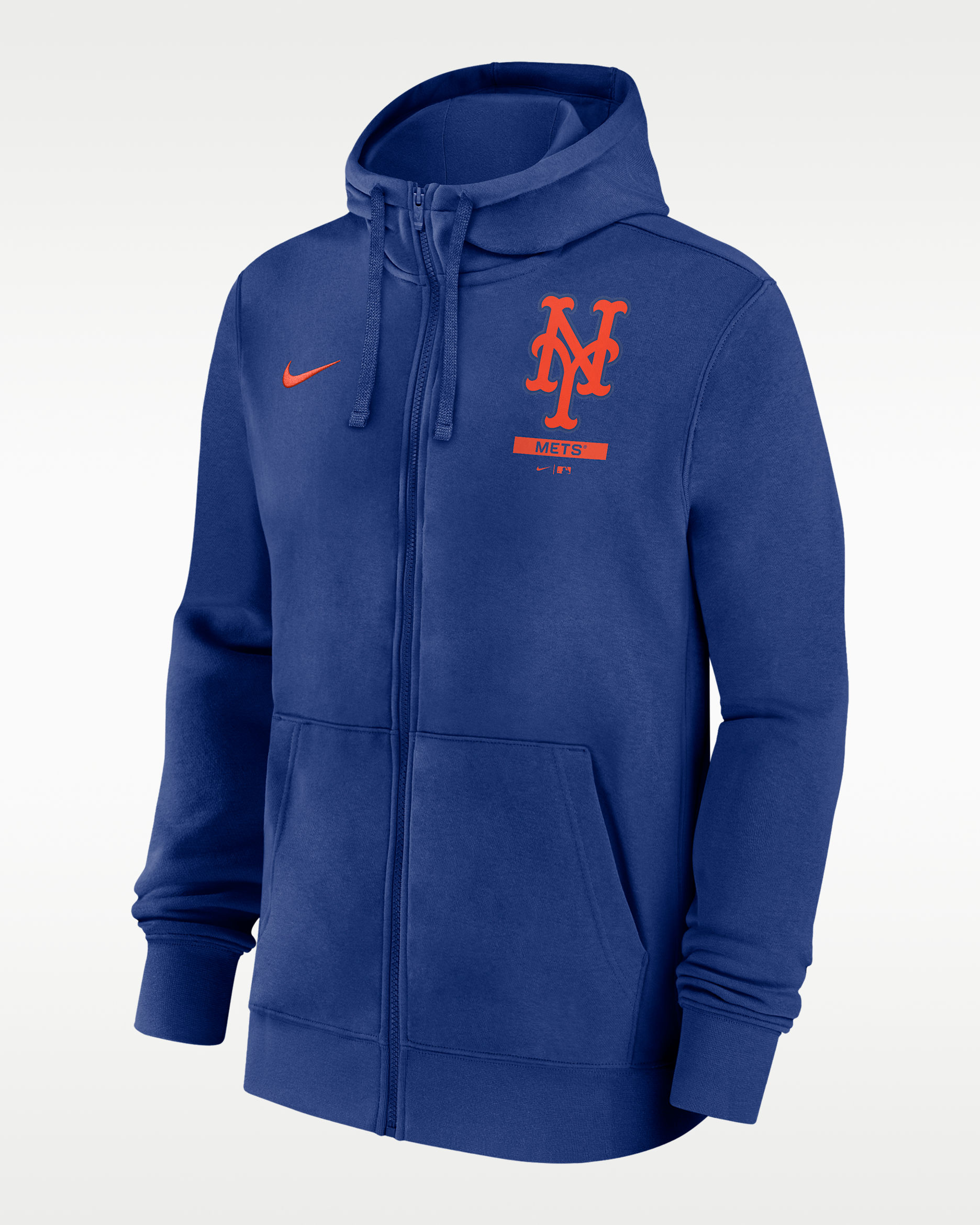 Sudadera con gorro Nike de la MLB de cierre completo para hombre New York Mets Lockup - Azul enérgico