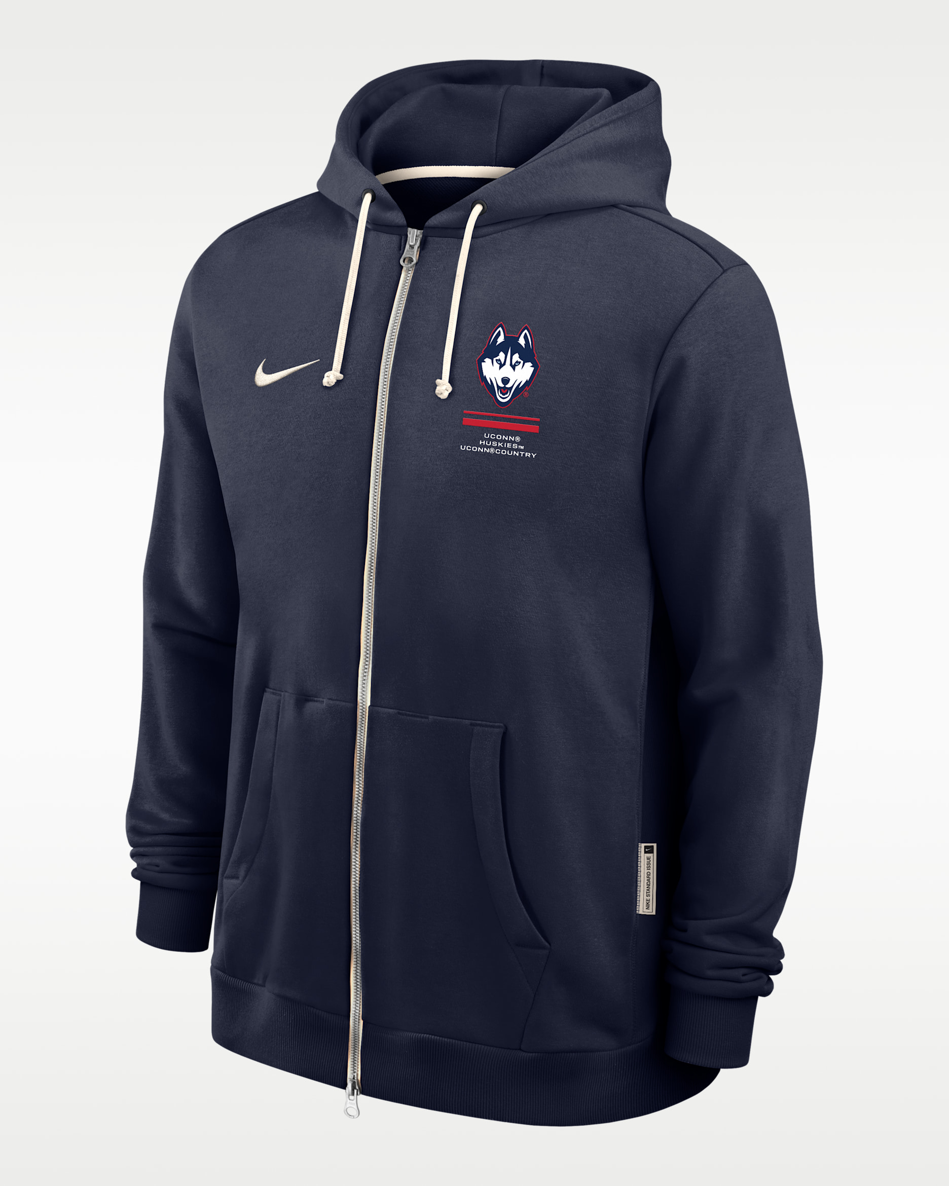 UConn Sideline Standard Issue Men's Nike Dri-FIT College Full-Zip Hoodie - College Navy