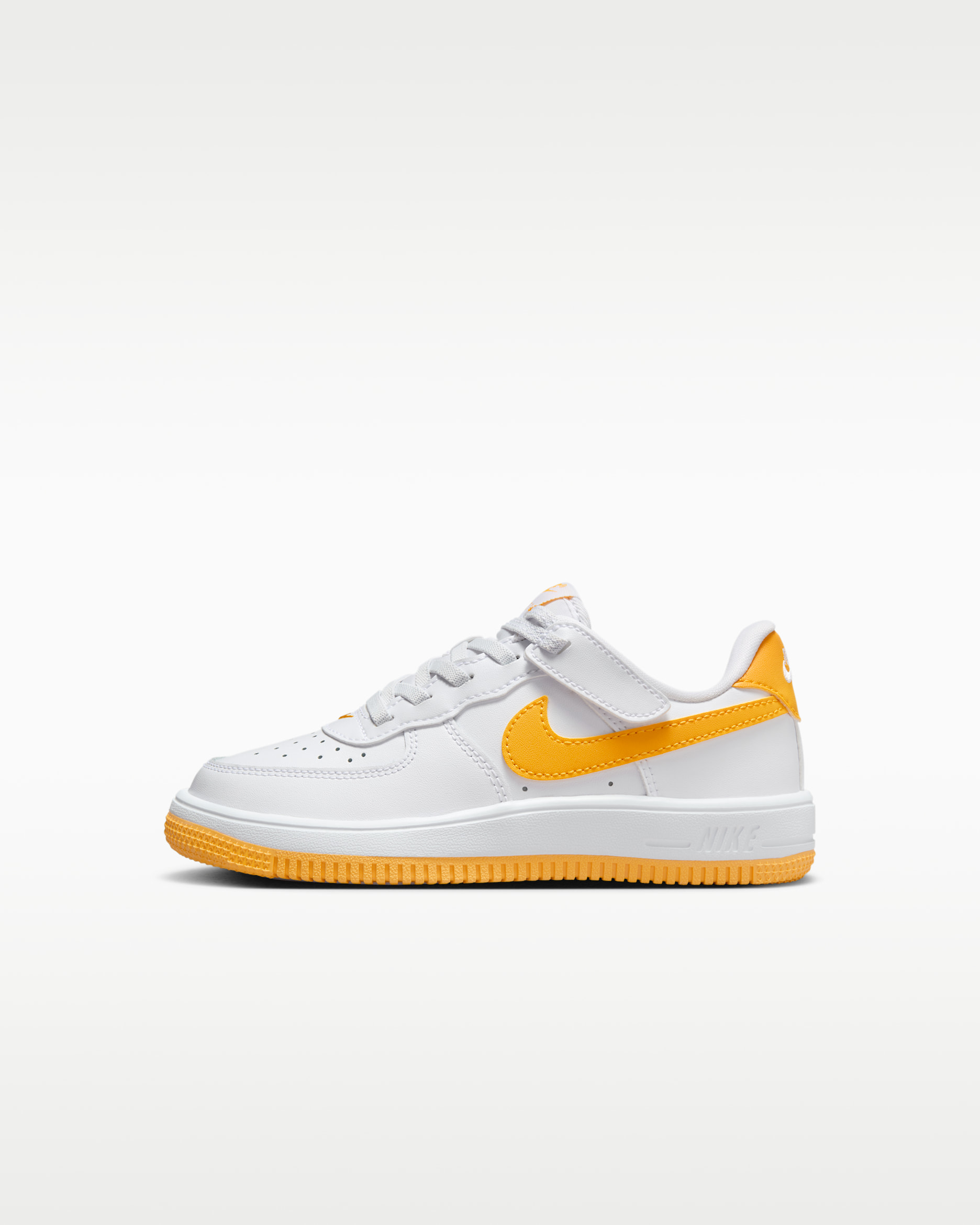 Nike Force 1 低筒 EasyOn 小童鞋款 - 白色/白色/University Gold