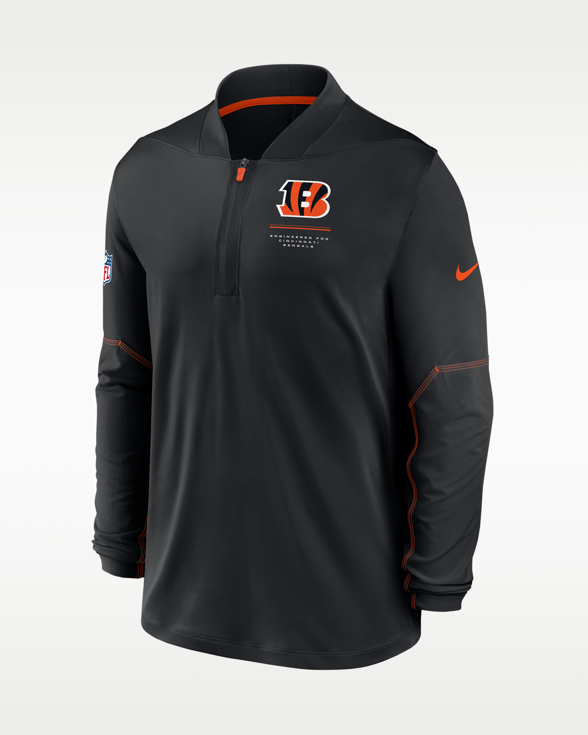 Cincinnati Bengals Sideline Men's Nike Dri-FIT NFL 1/2-Zip Top - Black