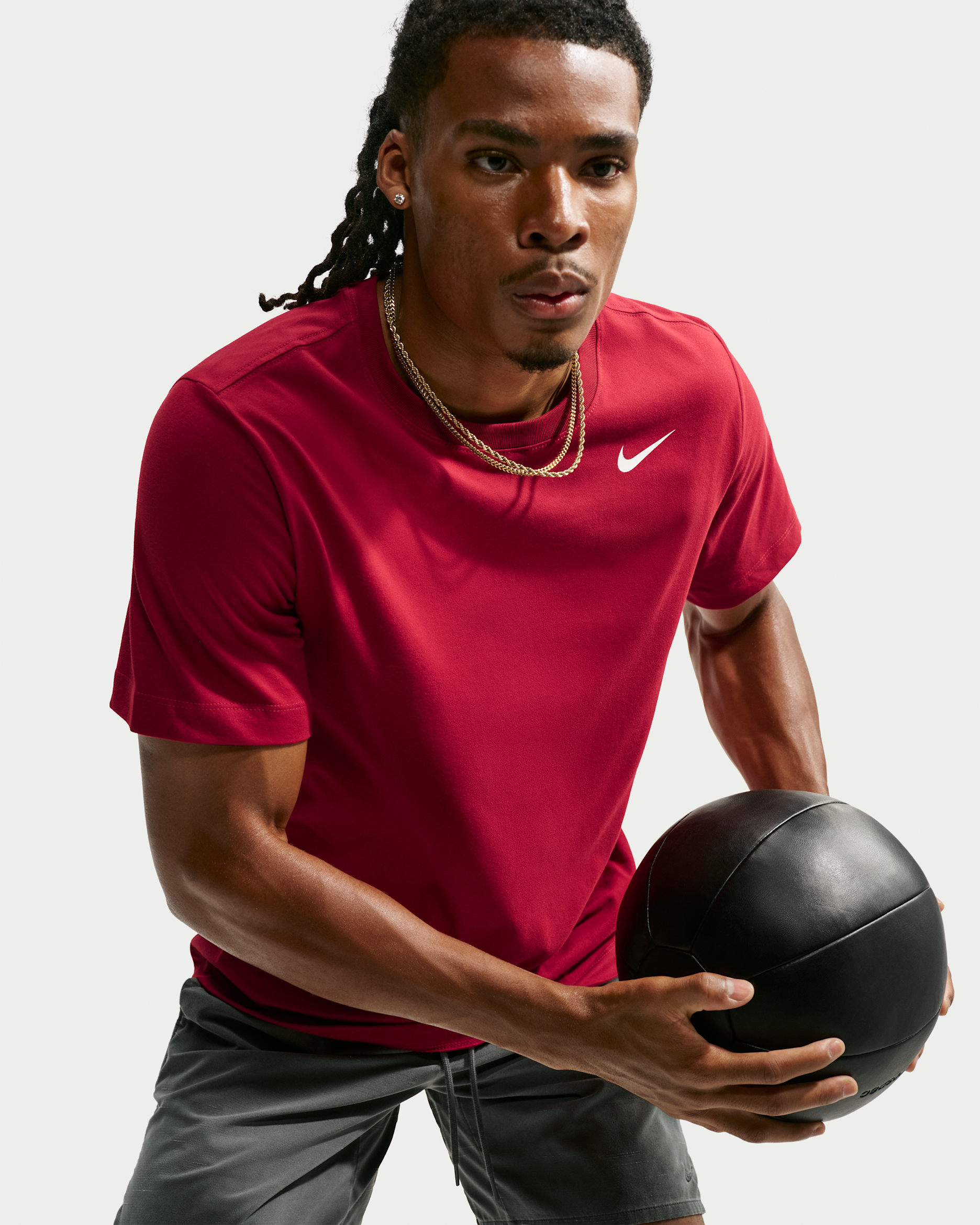 Nike Dri-FIT Men's Fitness T-Shirt - Tough Red/White