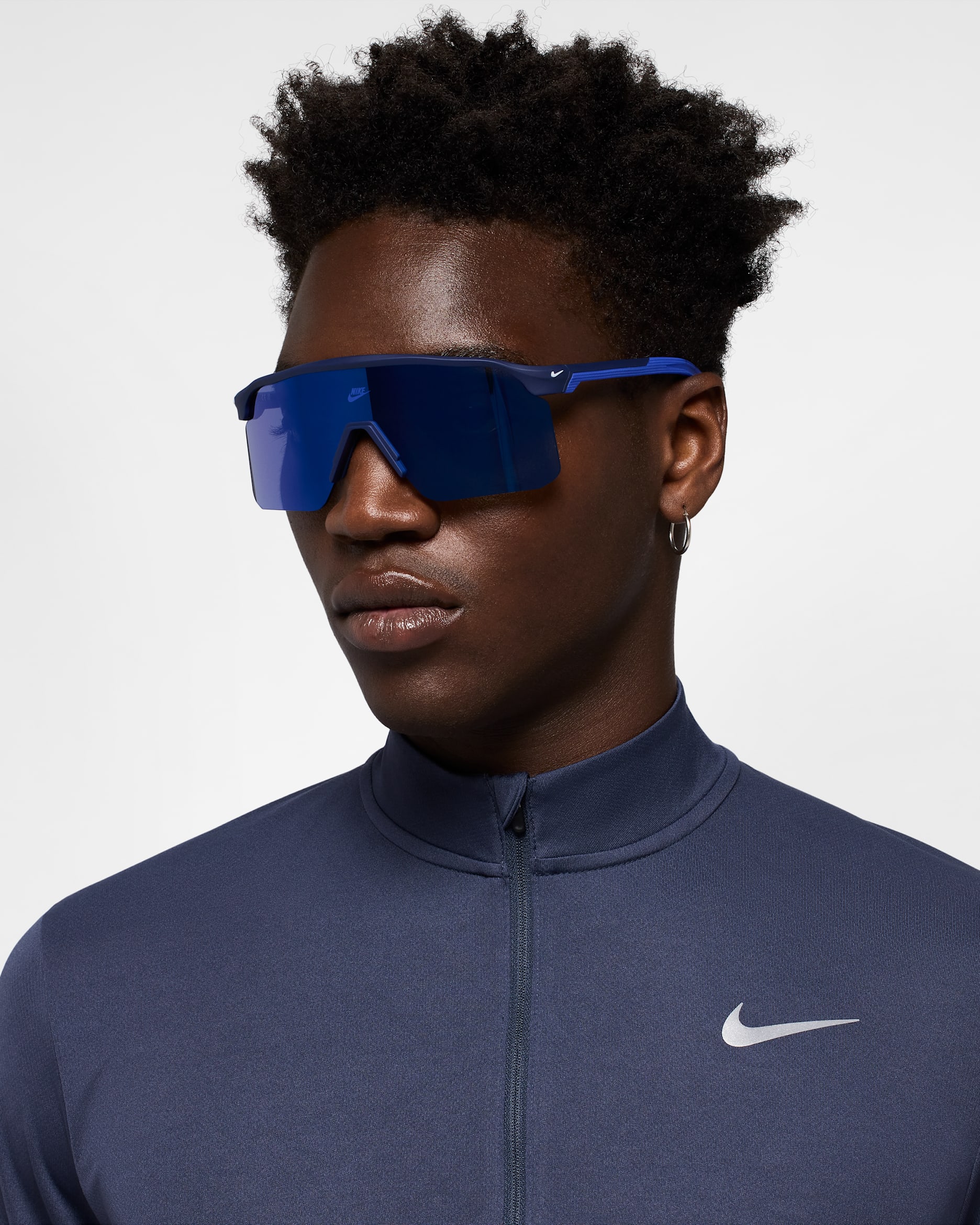 Nike Expedition Shield verspiegelte Sonnenbrille - Blue Void/Football Grey