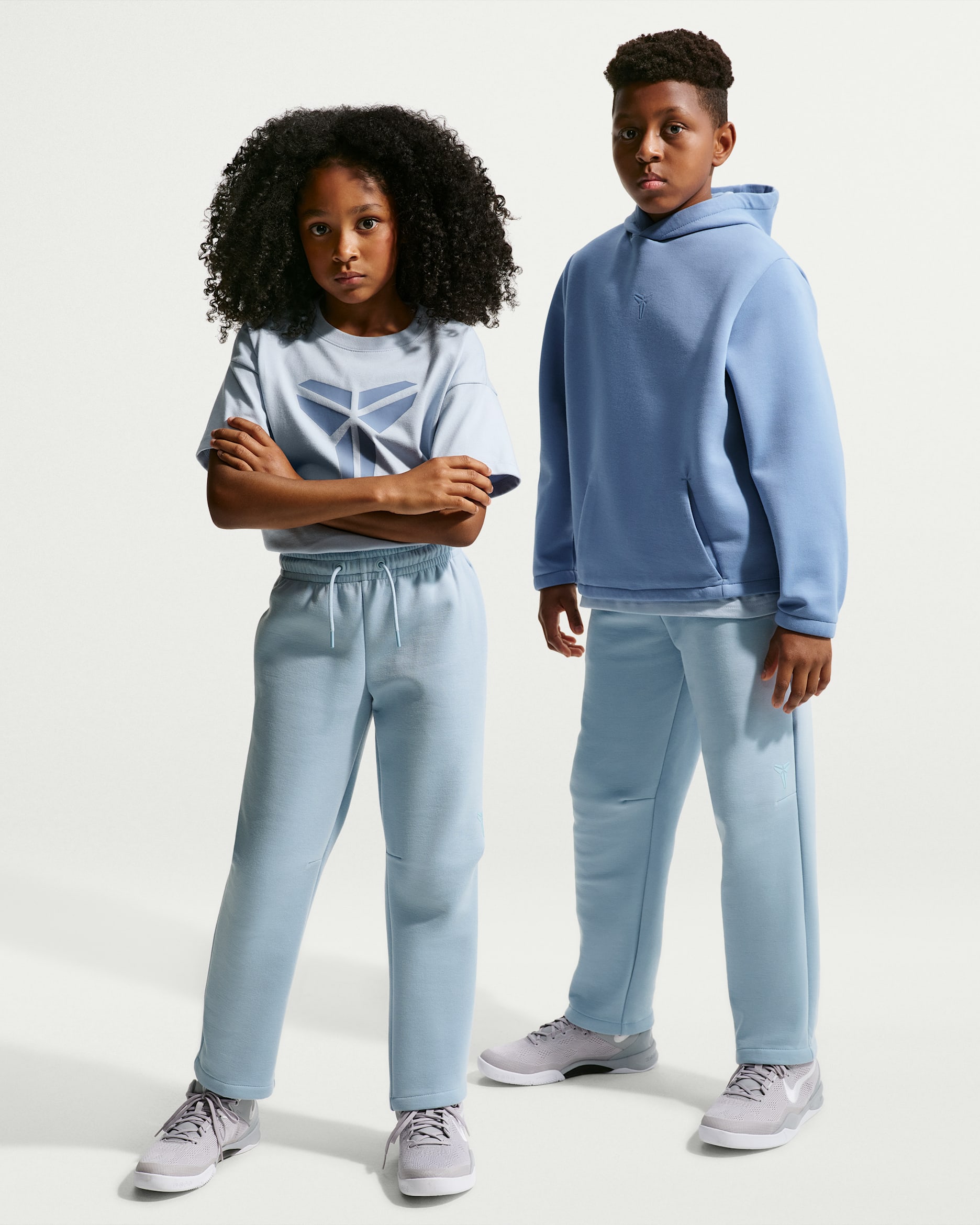 Kobe Big Kids' Dri-FIT Fleece Basketball Pants - Light Armory Blue/Light Armory Blue