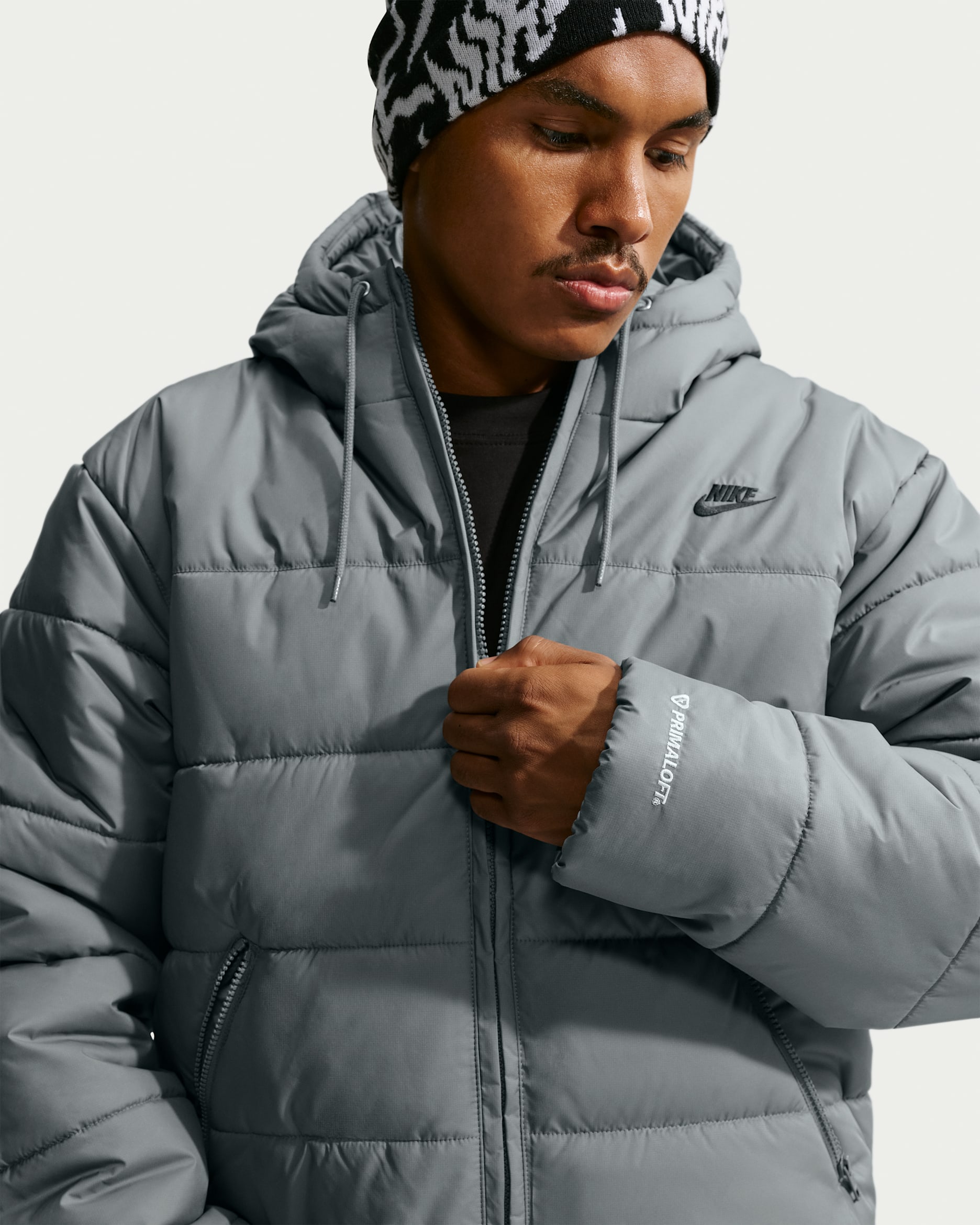 Nike Sportswear PrimaLoft® Men's Therma-FIT Loose Puffer Jacket - Cool Grey/Cool Grey/Black