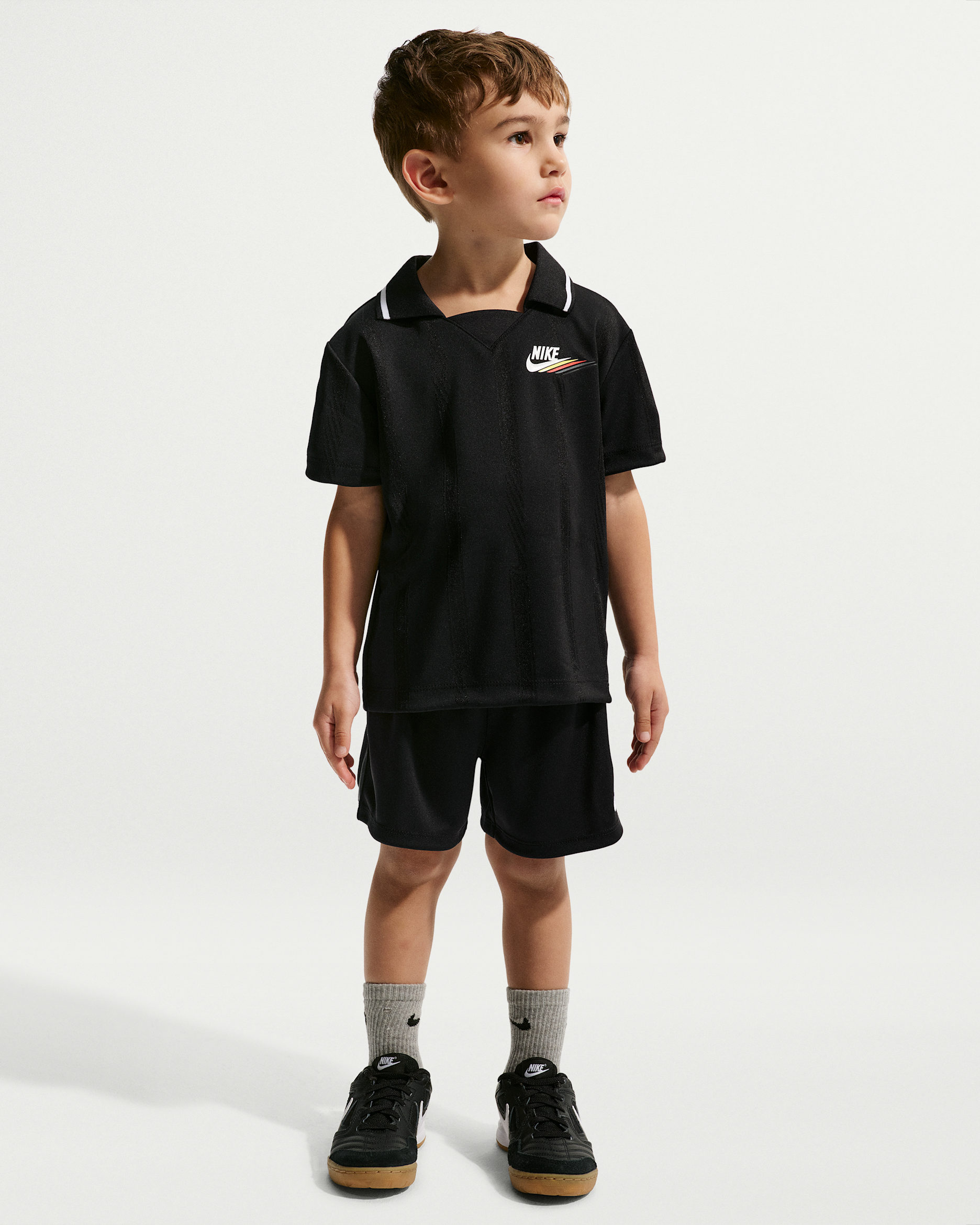 Nike Sportswear Toddler Victory Lap 2-Piece Mesh Shorts Set - Black