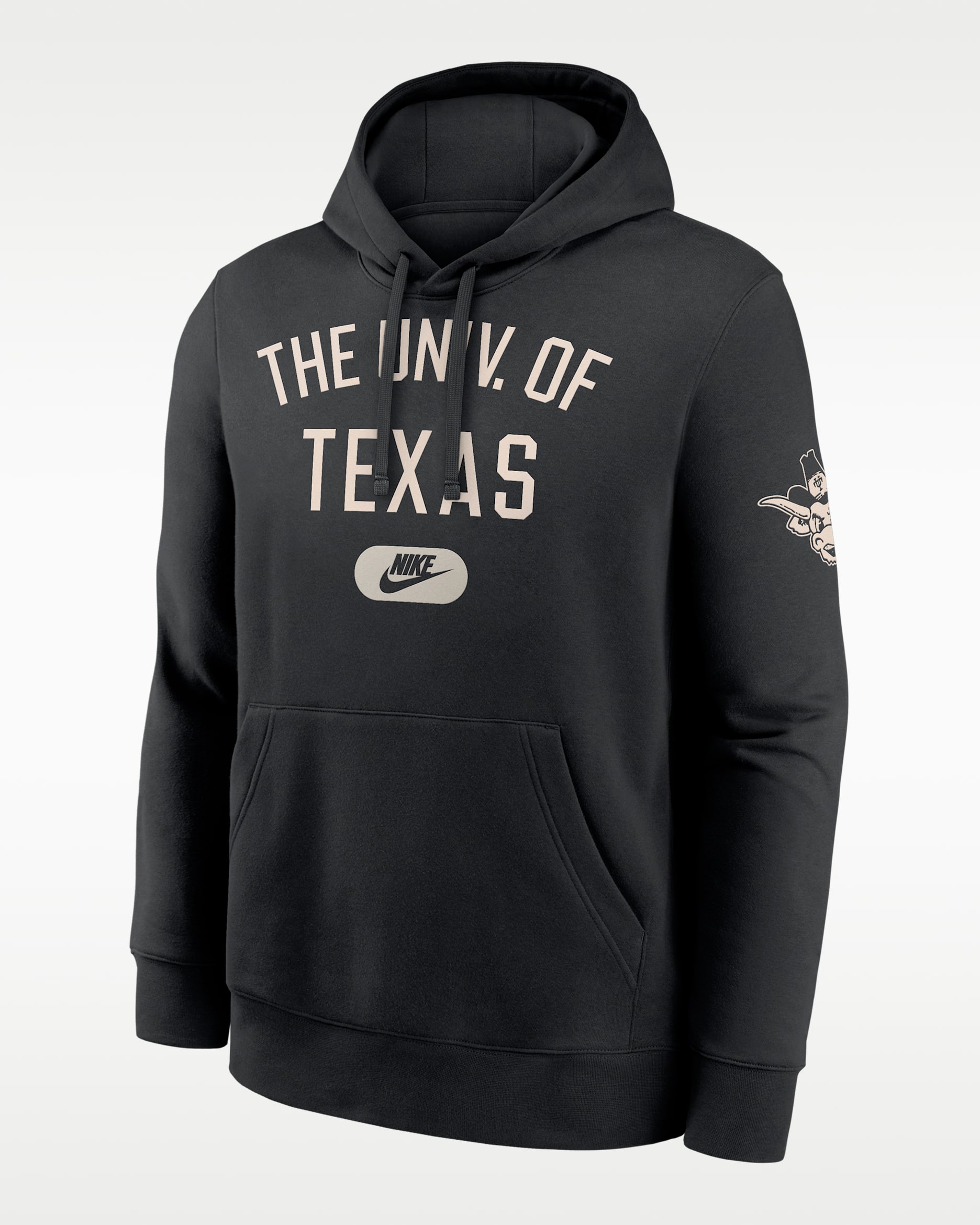 Sudadera con gorro sin cierre universitaria Nike para hombre Texas Club - Negro