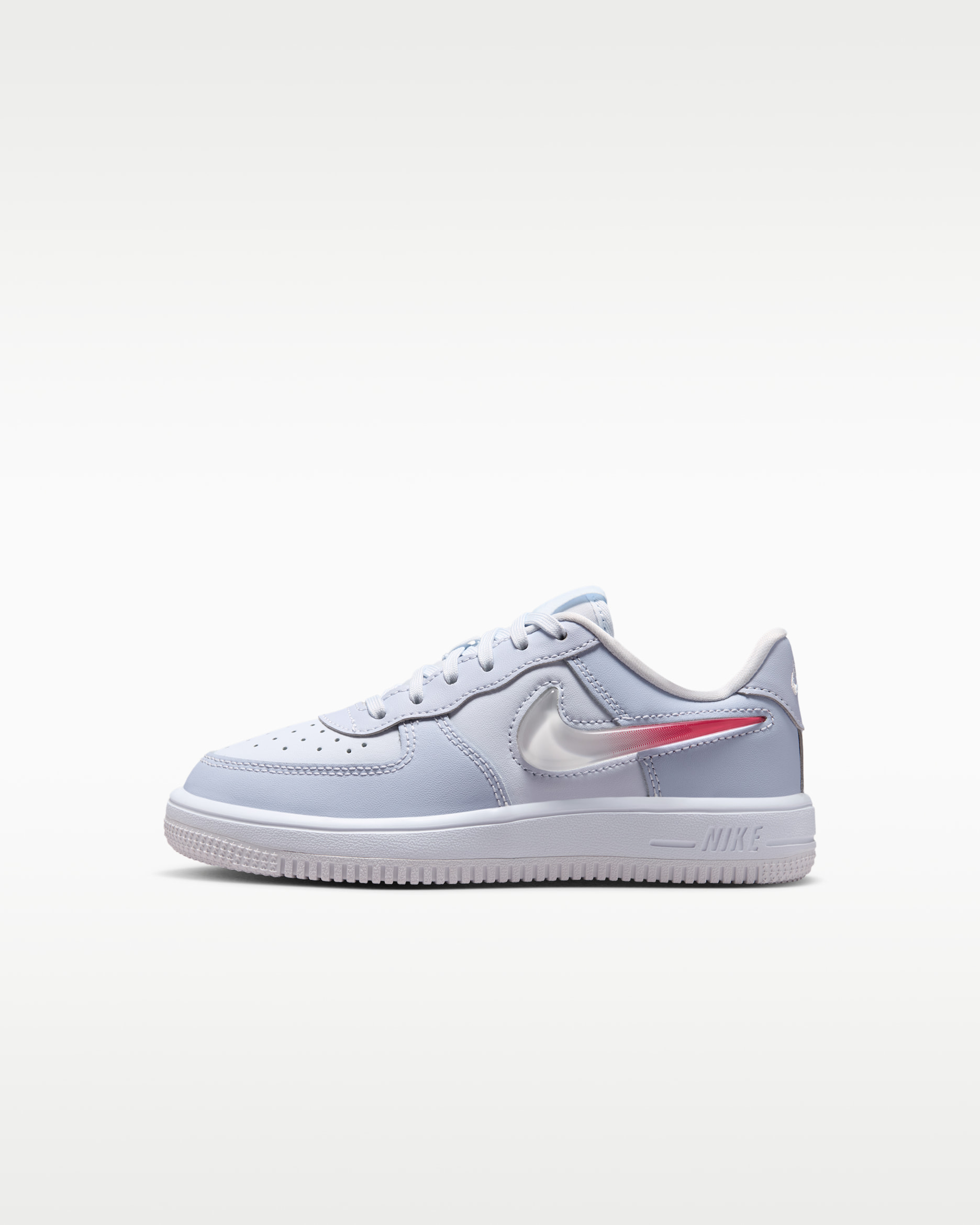 Nike Force 1 Low Little Kids' Shoes - Football Grey/Ghost/White/Tropical Pink