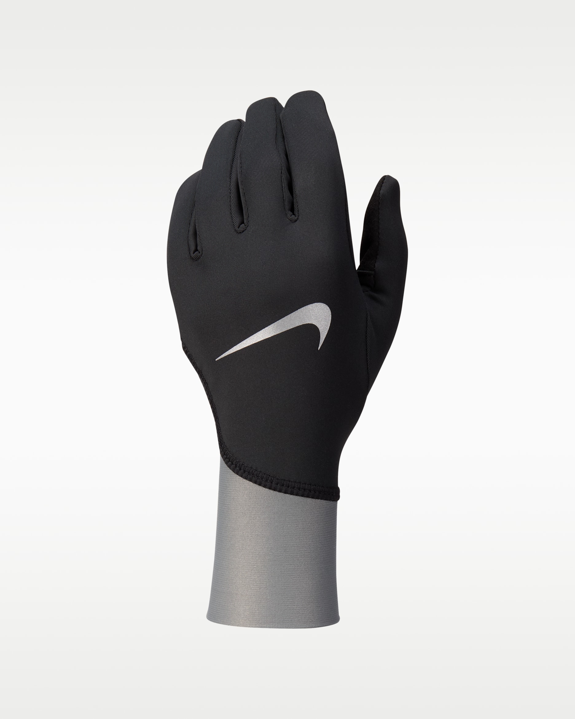 Nike Pacer Therma-FIT mittelschwere Laufhandschuhe (Damen) - Schwarz/Smoke Grey/Silber