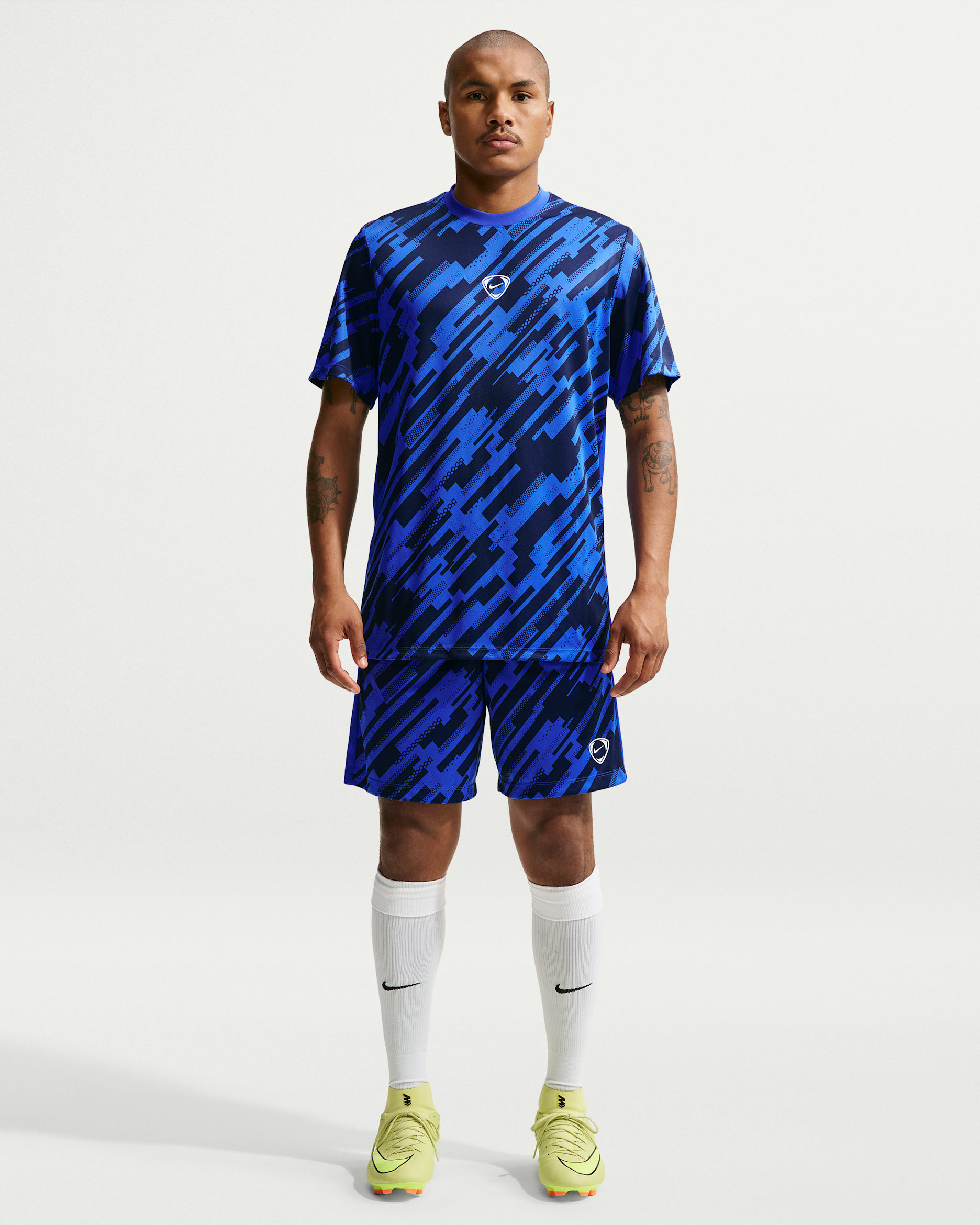 Short de foot Dri-FIT Nike Academy+ pour homme - Hyper Royal/Midnight Navy/Blanc