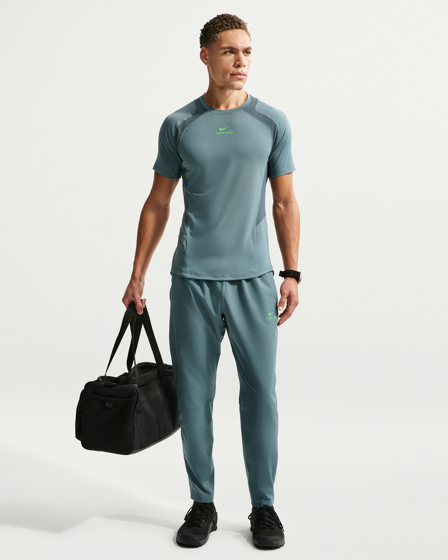 Nike Pro Training Dri-FIT Hose (Herren) - Mineral Slate/Green Strike