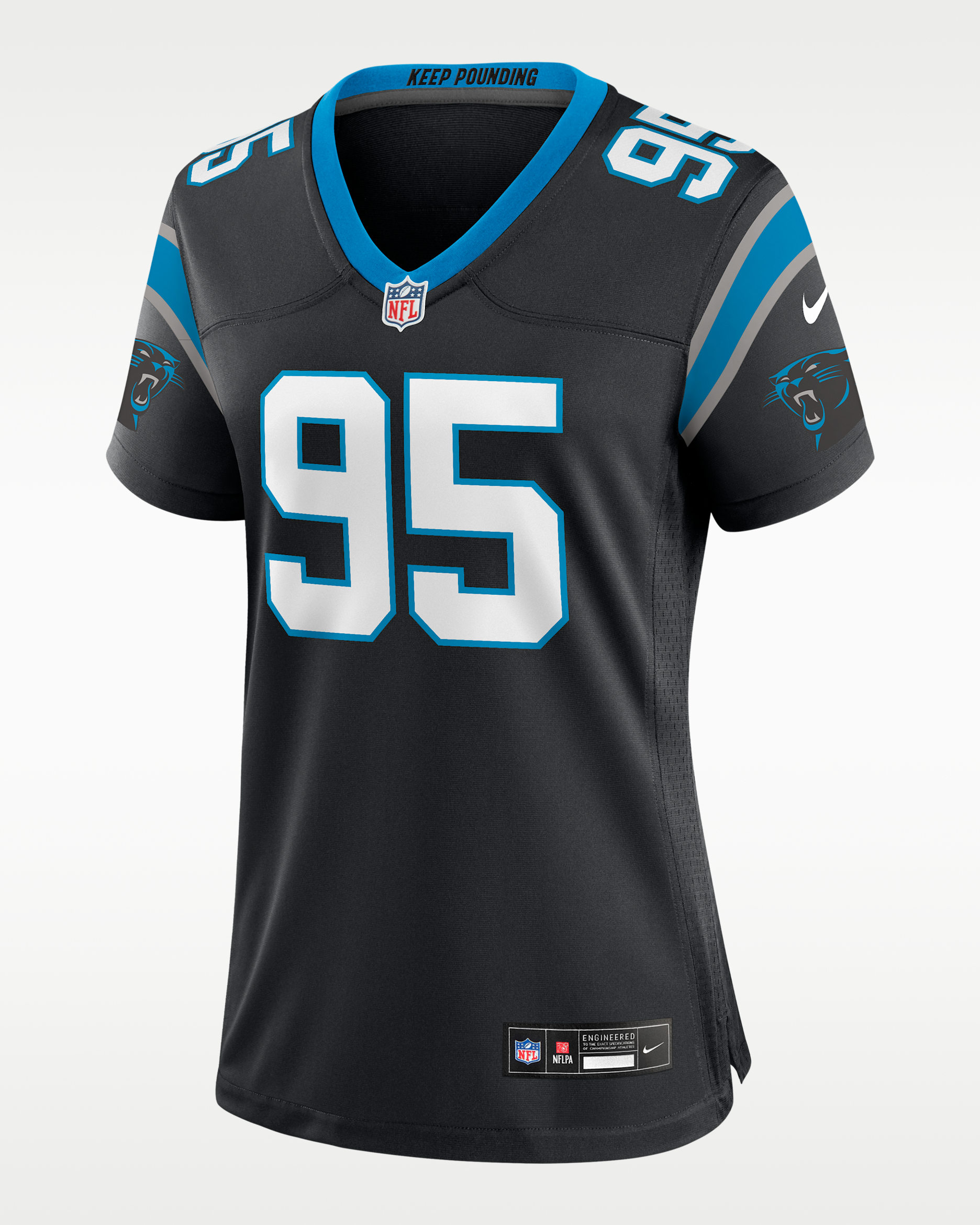 Jersey Nike de la NFL Game para mujer Derrick Brown Carolina Panthers - Negro