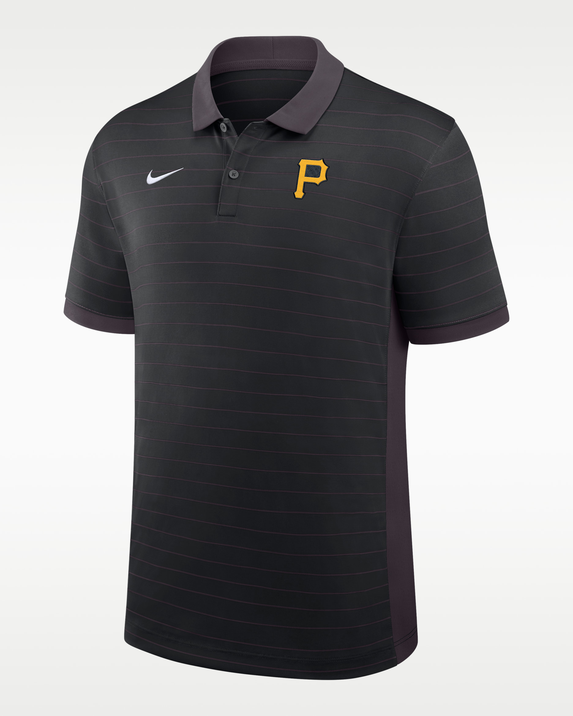 Polo Nike Dri-FIT de la MLB para hombre Pittsburgh Pirates Authentic Collection Striped Victory - Negro