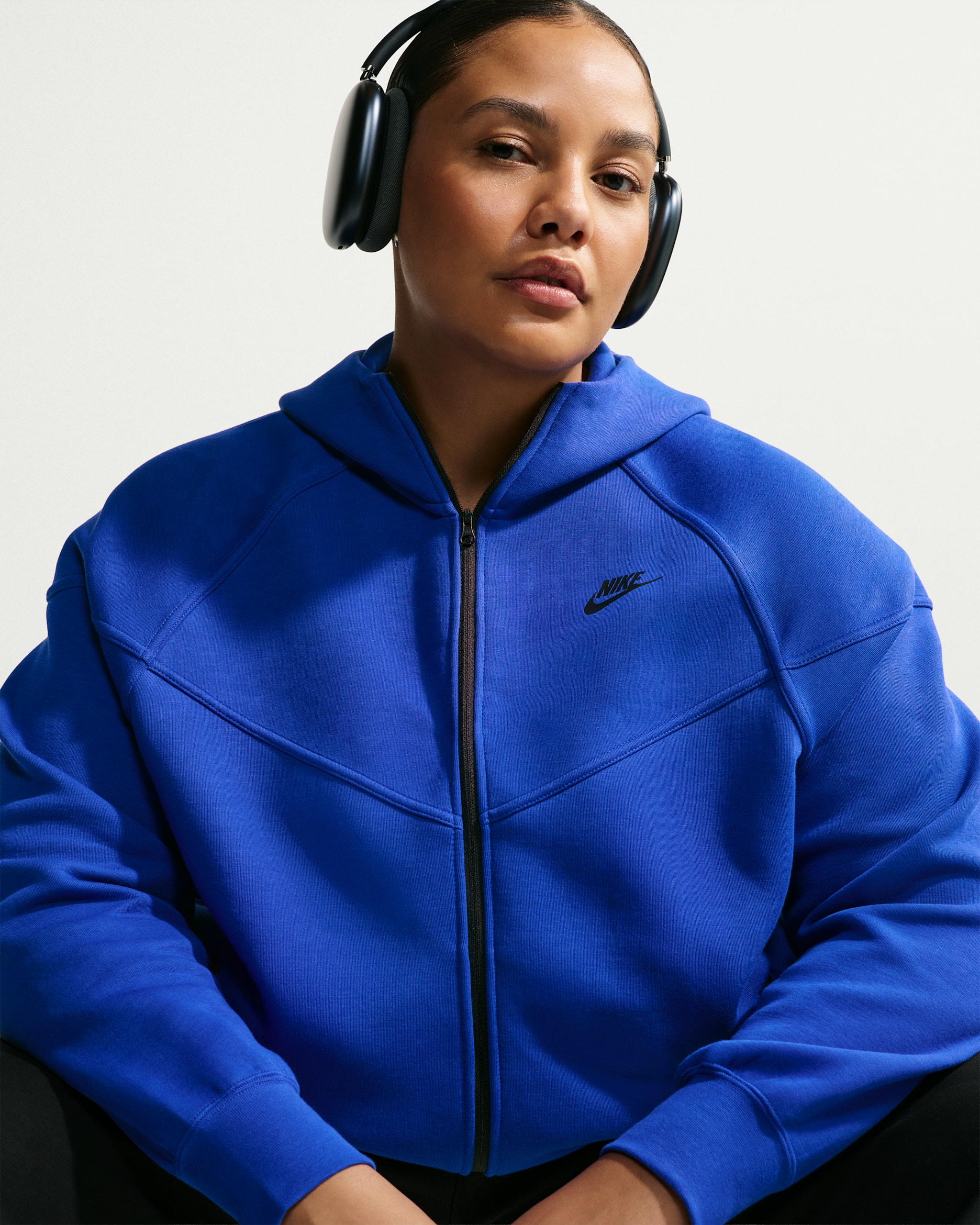 Nike Sportswear Tech Fleece Windrunner Women's Full-Zip Hoodie (Plus Size) - Old Royal/Black