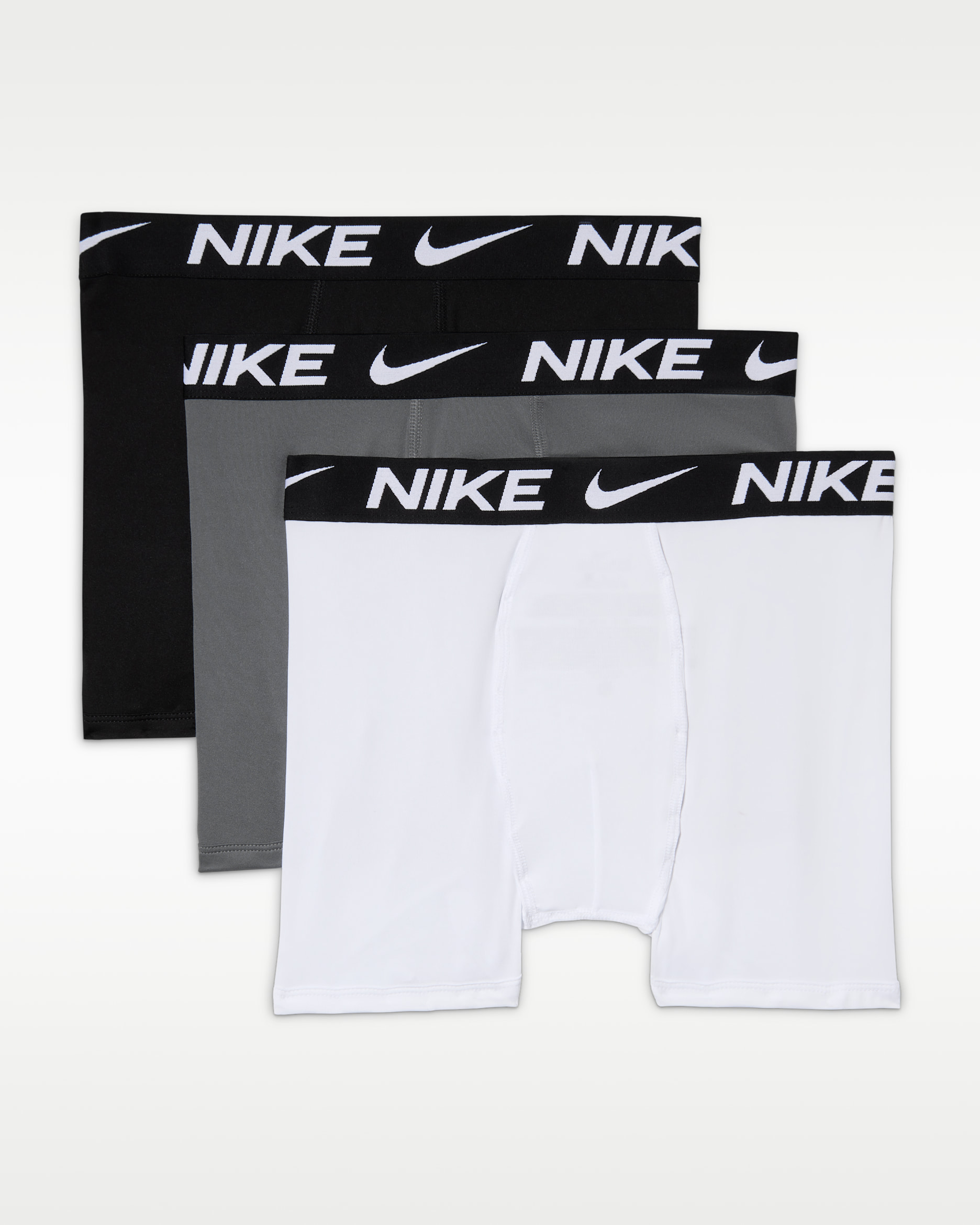 Bokserki dla dużych dzieci Dri-FIT Solid Nike (3 pary) - Czerń/Biel