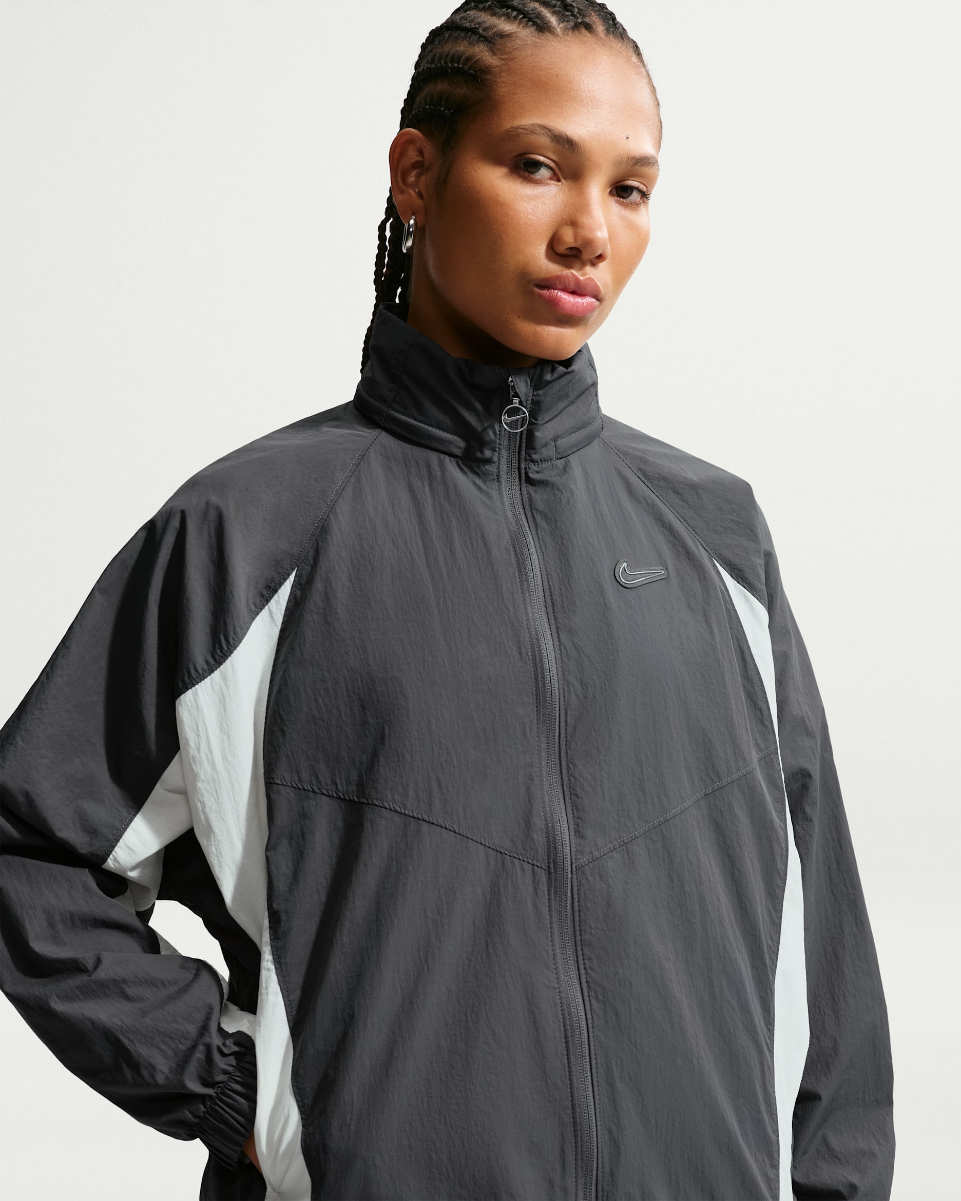 Nike Sportswear Women's Woven Jacket - Iron Grey/Sail