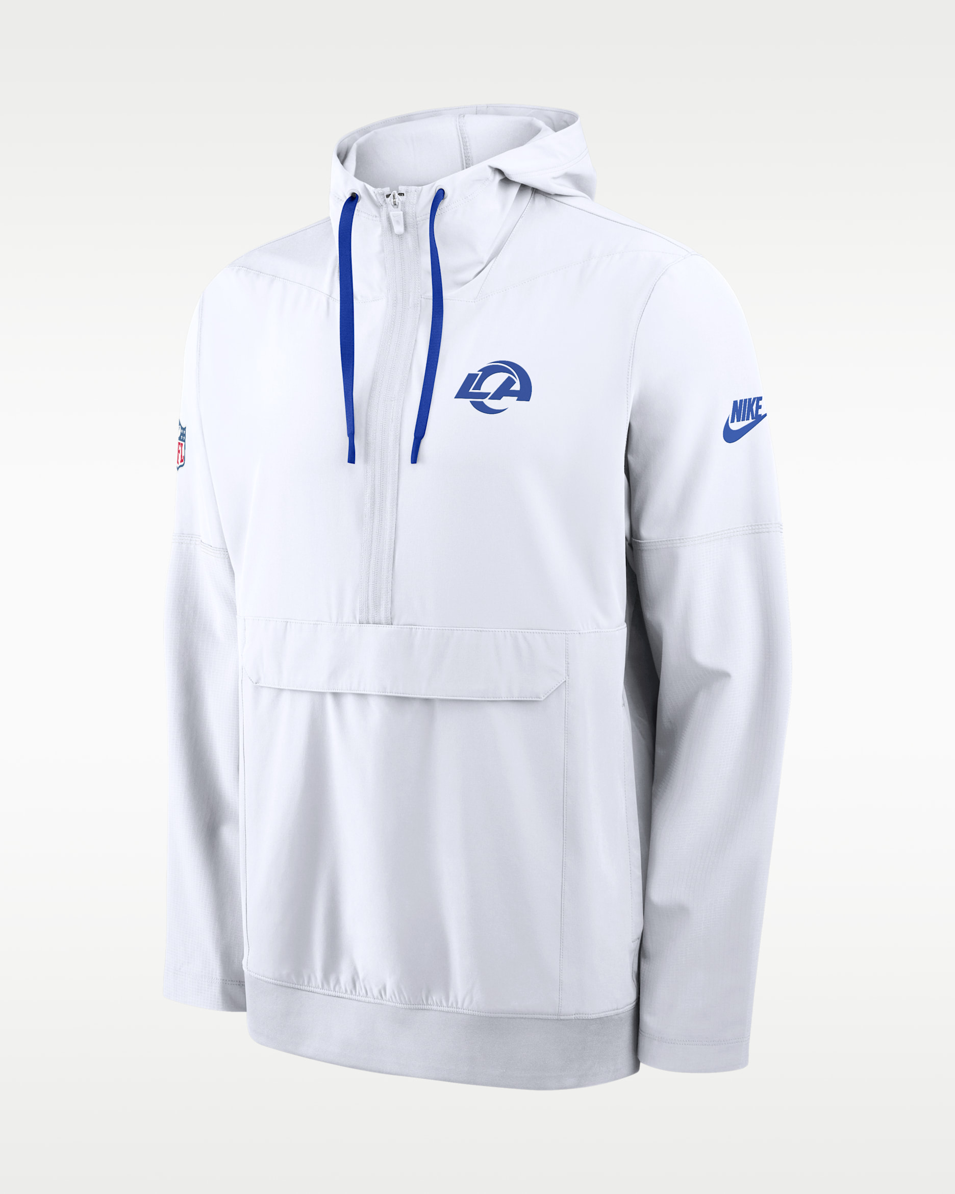 Los Angeles Rams Alt Anorak Men's Nike NFL 1/2-Zip Hooded Jacket - White