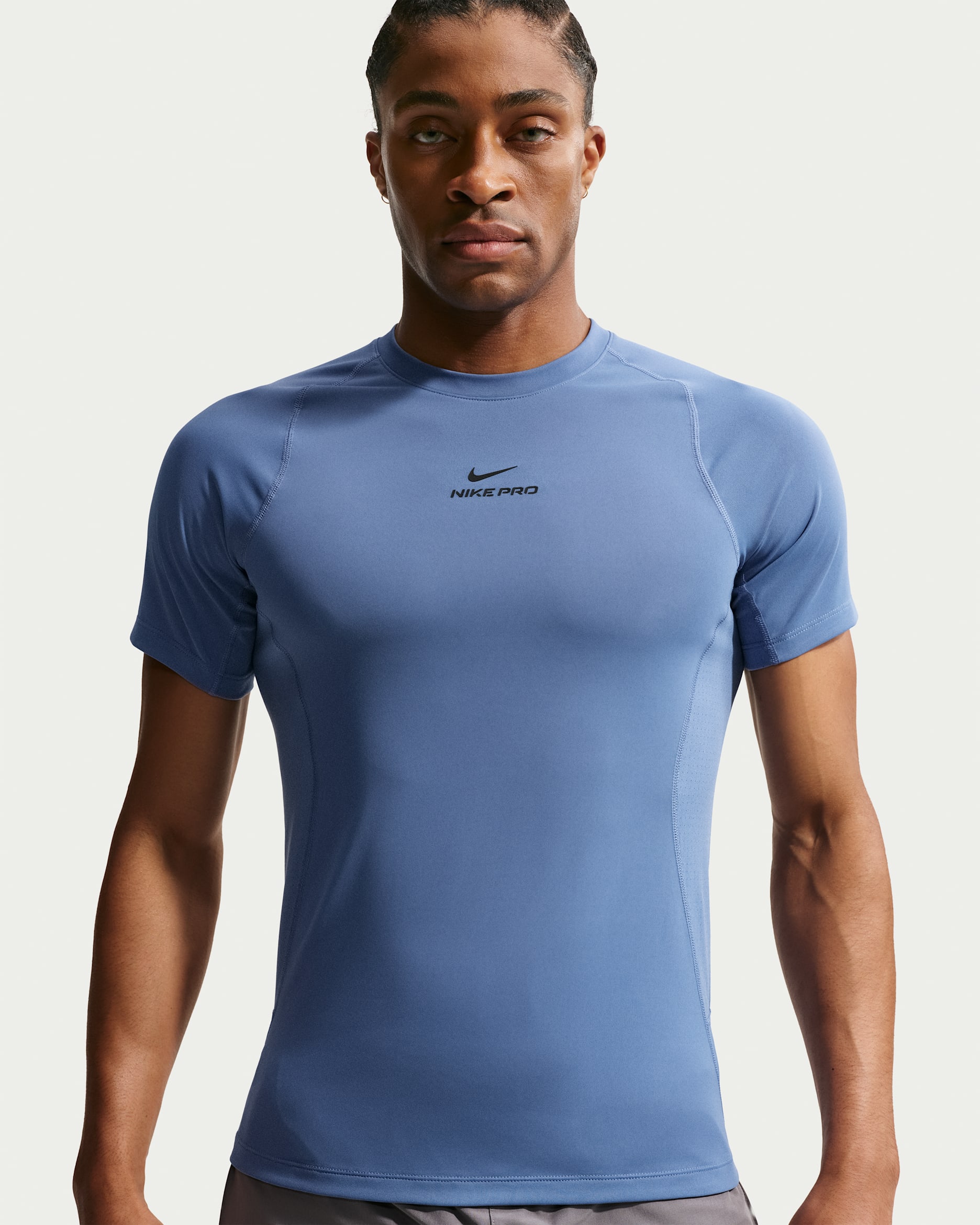 Nike Pro Training Men's Dri-FIT Short-Sleeve Top - Indigo Storm/Black