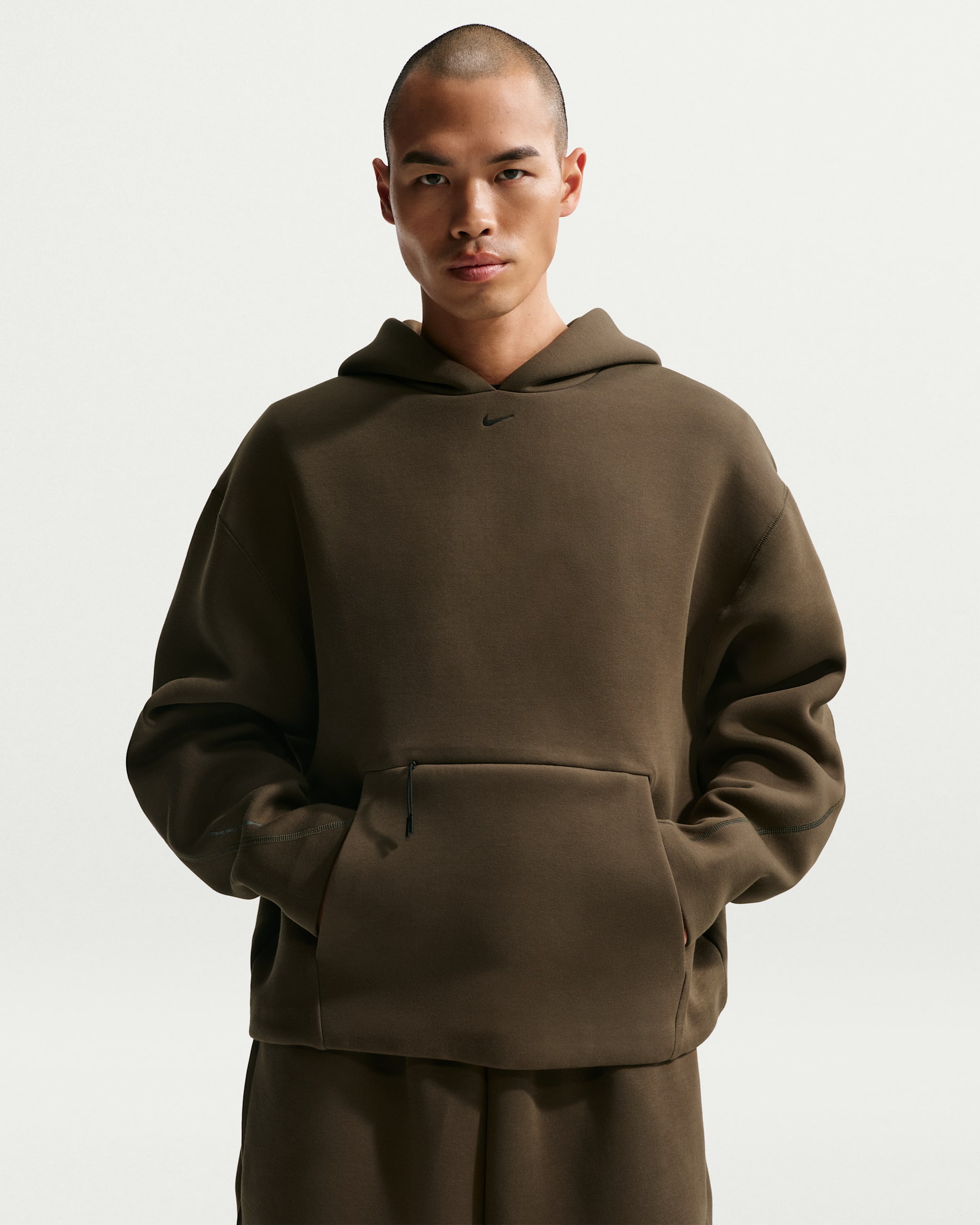 Nike Tech Men's Fleece Pullover Hoodie - Dark Hazel/Black