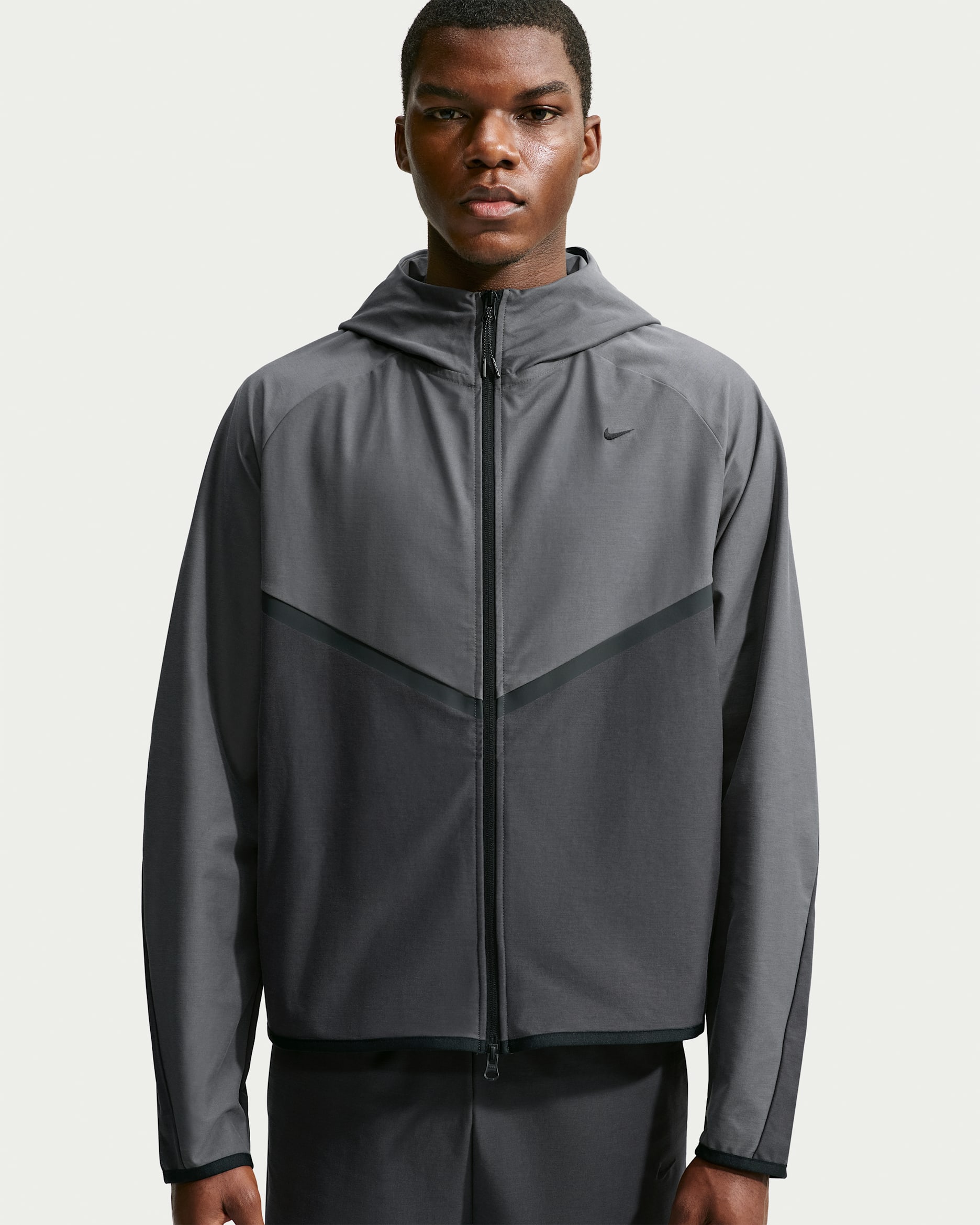 Nike Tech Men's Shori-Knit Full-Zip Windrunner Jacket - Iron Grey/Anthracite/Black