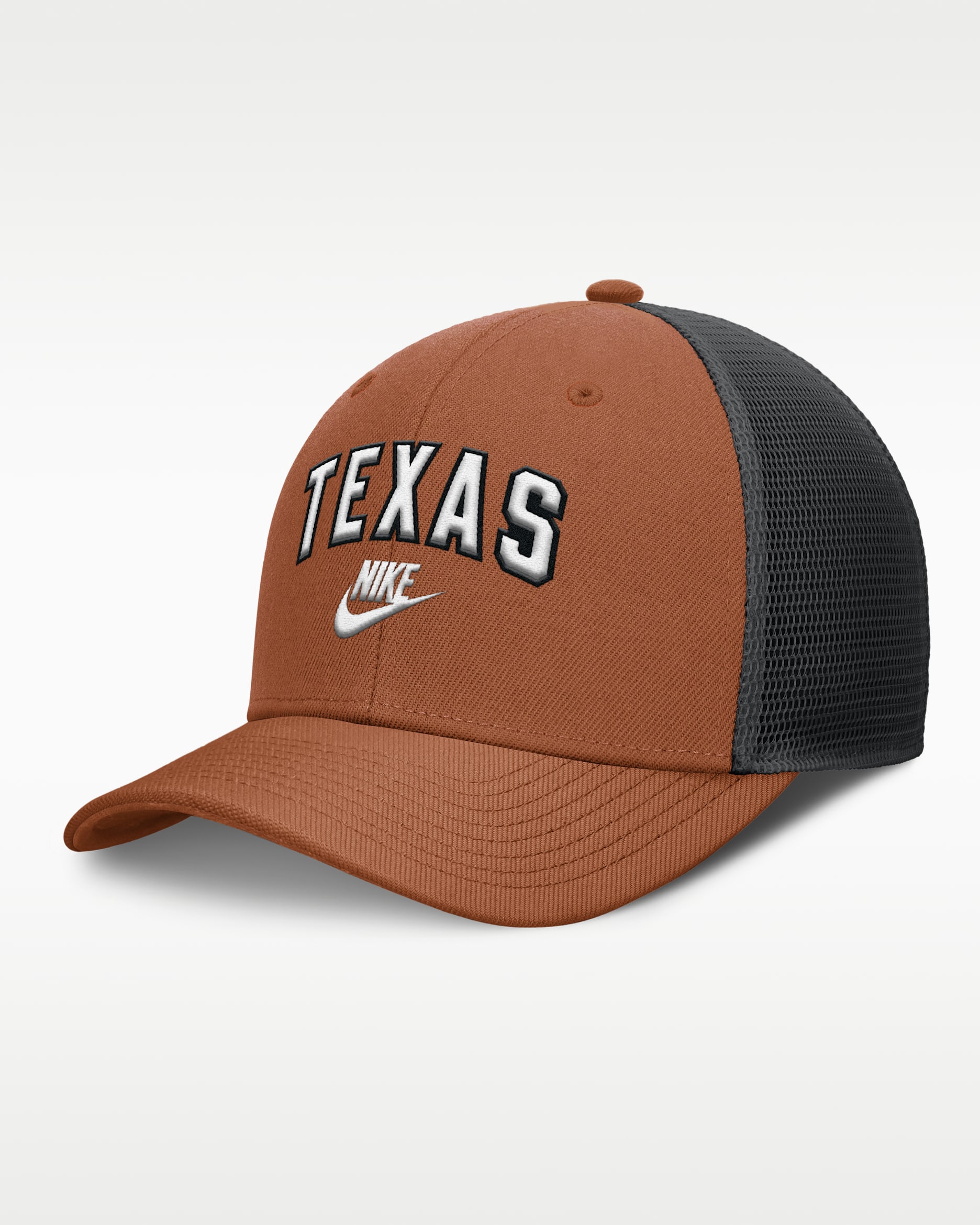 Texas Legacy Arch Rise Men's Nike Dri-FIT College Trucker Adjustable Hat - Burnt Orange