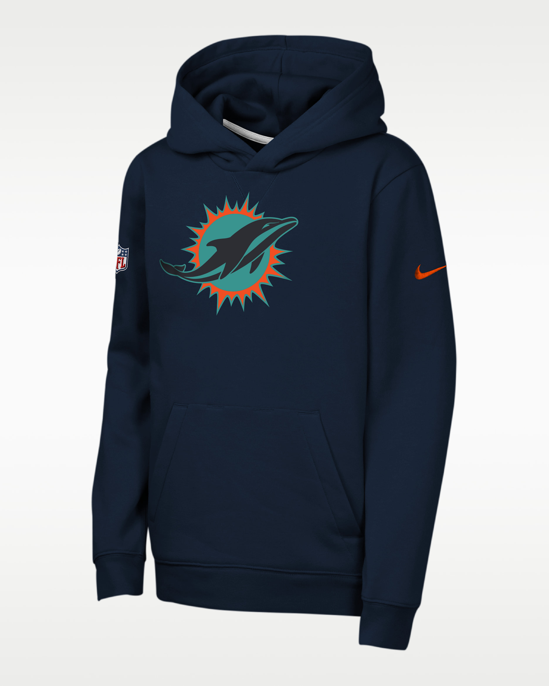 Sudadera con gorro sin cierre Nike de la NFL para niños talla grande Miami Dolphins Rivalries Collection Sideline Club - Cobalto