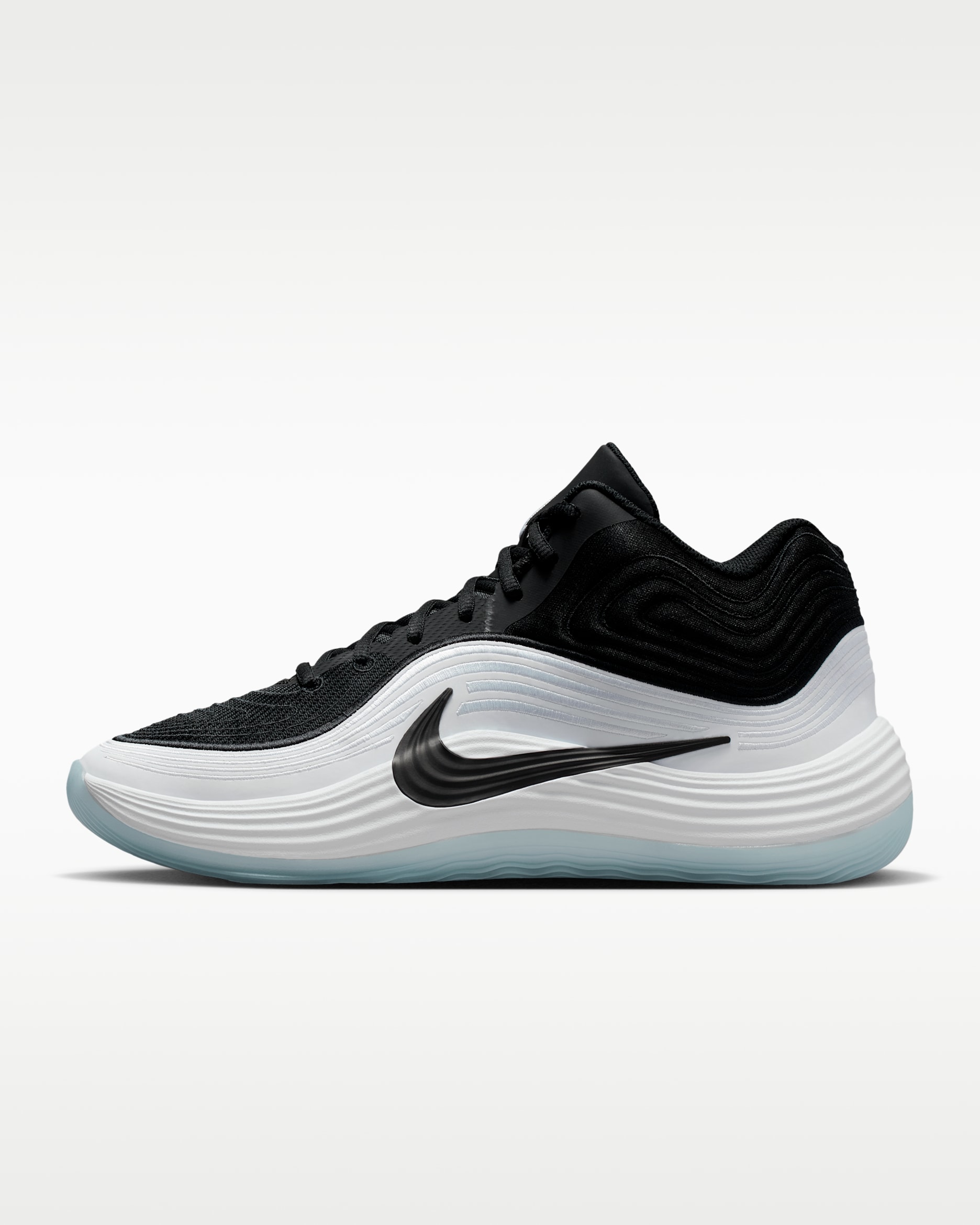 Tenis de básquetbol para hombre Nike Precision 8 MID - Negro/Blanco/Azul hielo/Negro