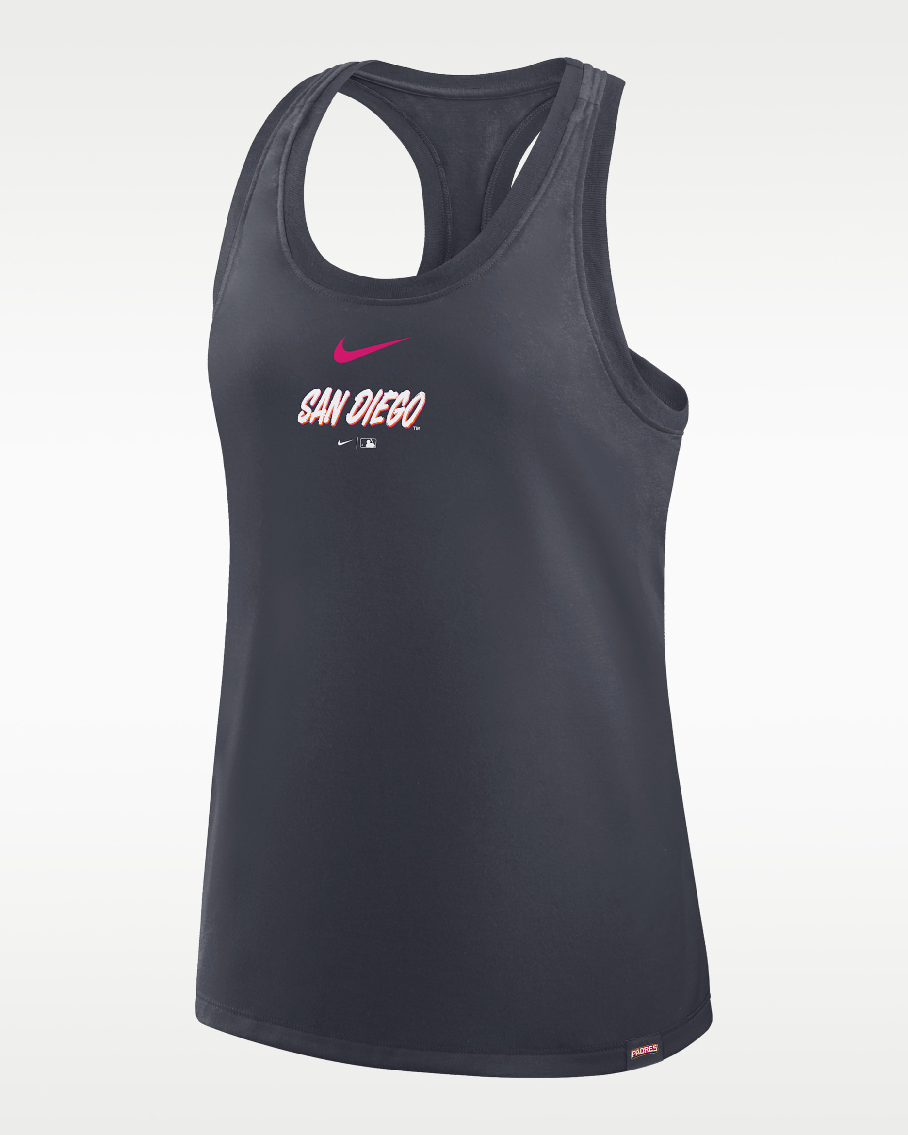 San Diego Padres Script City Connect Women's Nike MLB Racerback Tank Top - Black