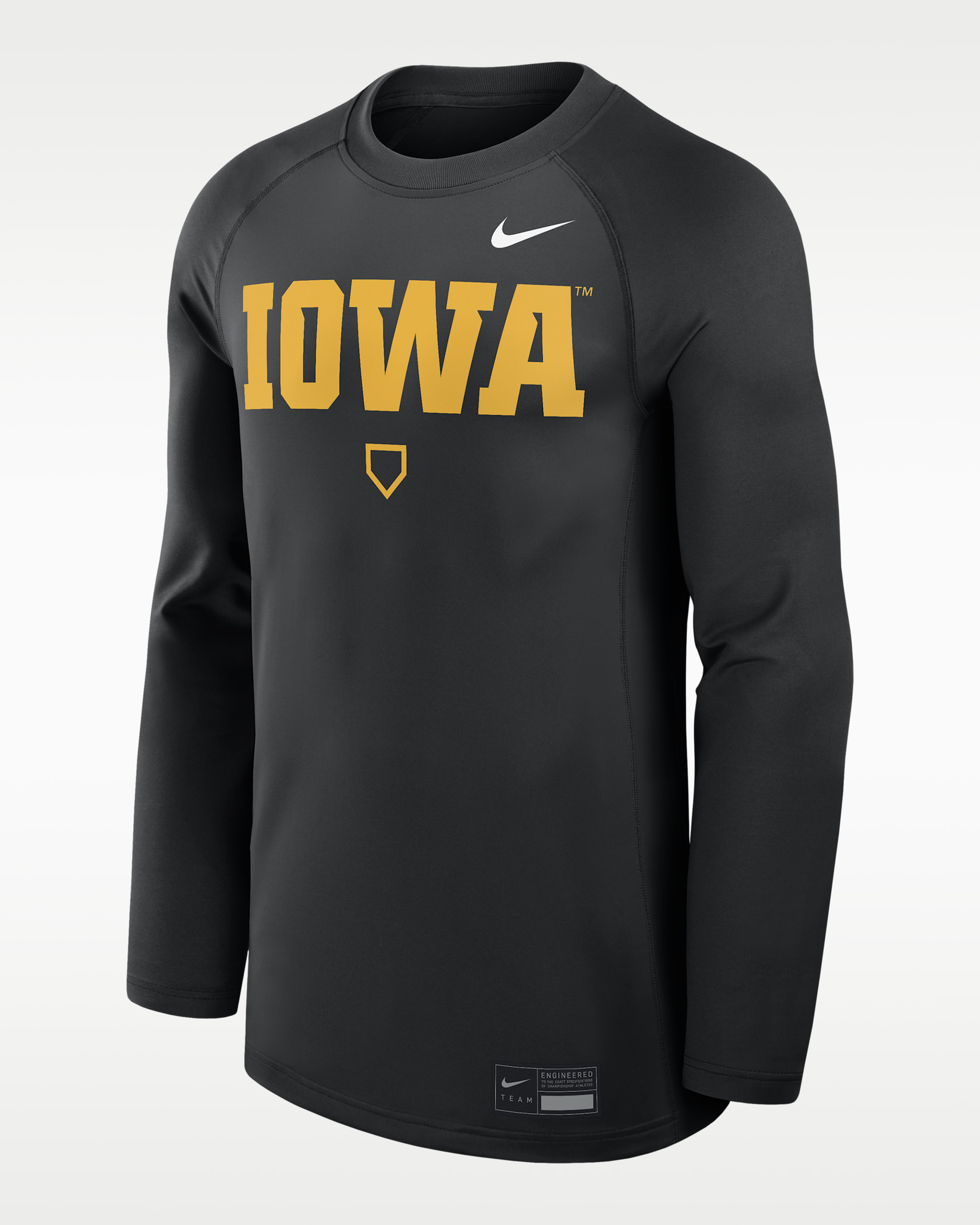 Iowa Dugout Game Time Men's Nike Dri-FIT College Long-Sleeve T-Shirt - Black
