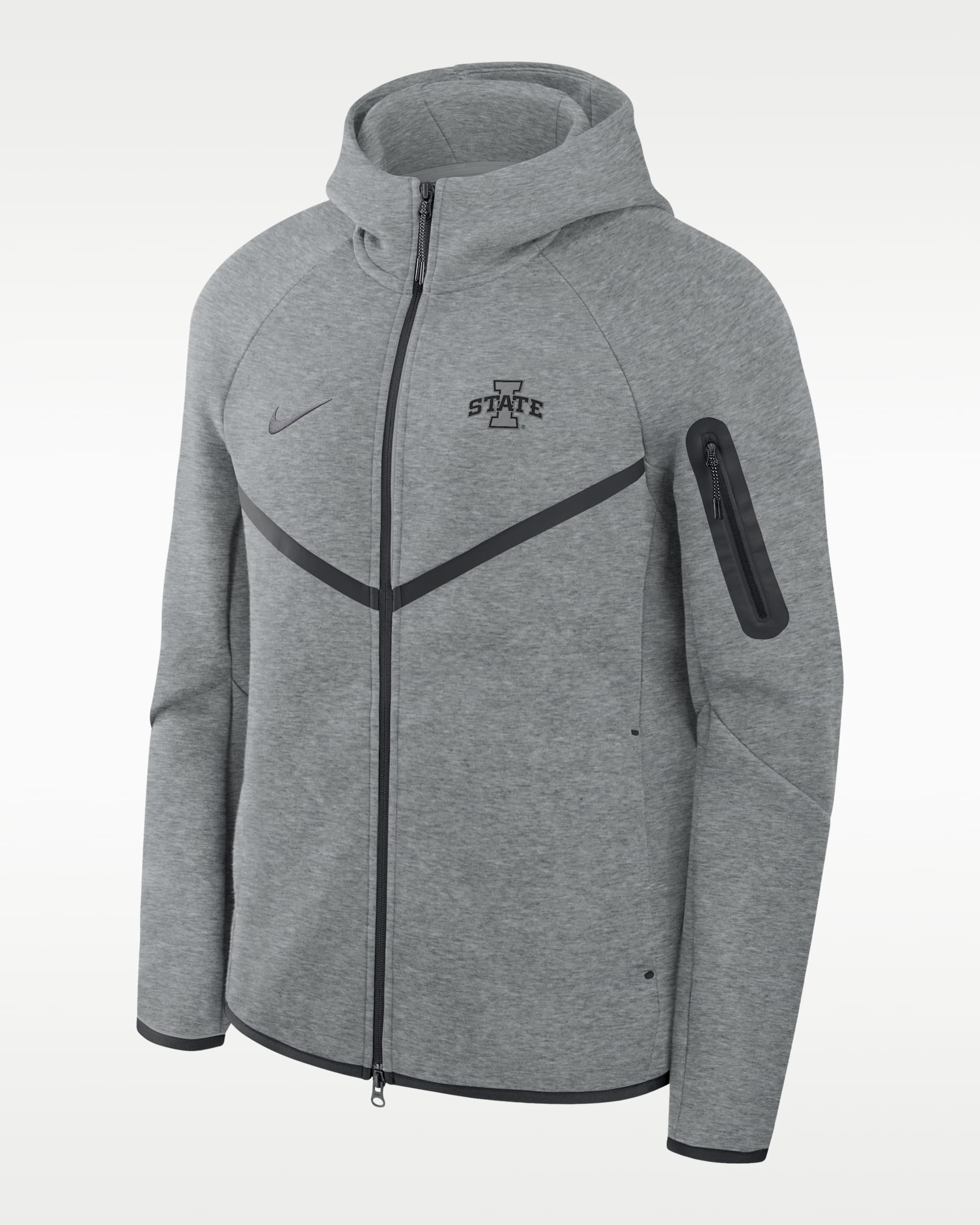 Iowa State Cyclones Tech Men's Nike Basketball Fleece Full-Zip Hoodie - Grey