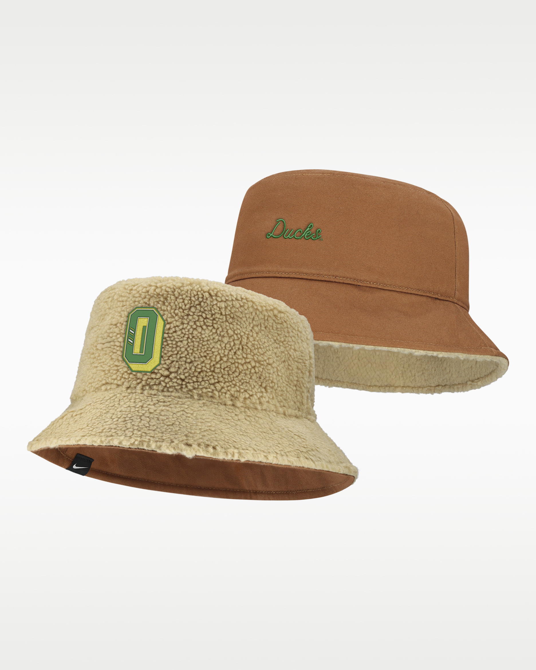 Oregon Campus Prep Script Reversible Men's Nike College Bucket Hat - Classic Beige/Tan/Beige