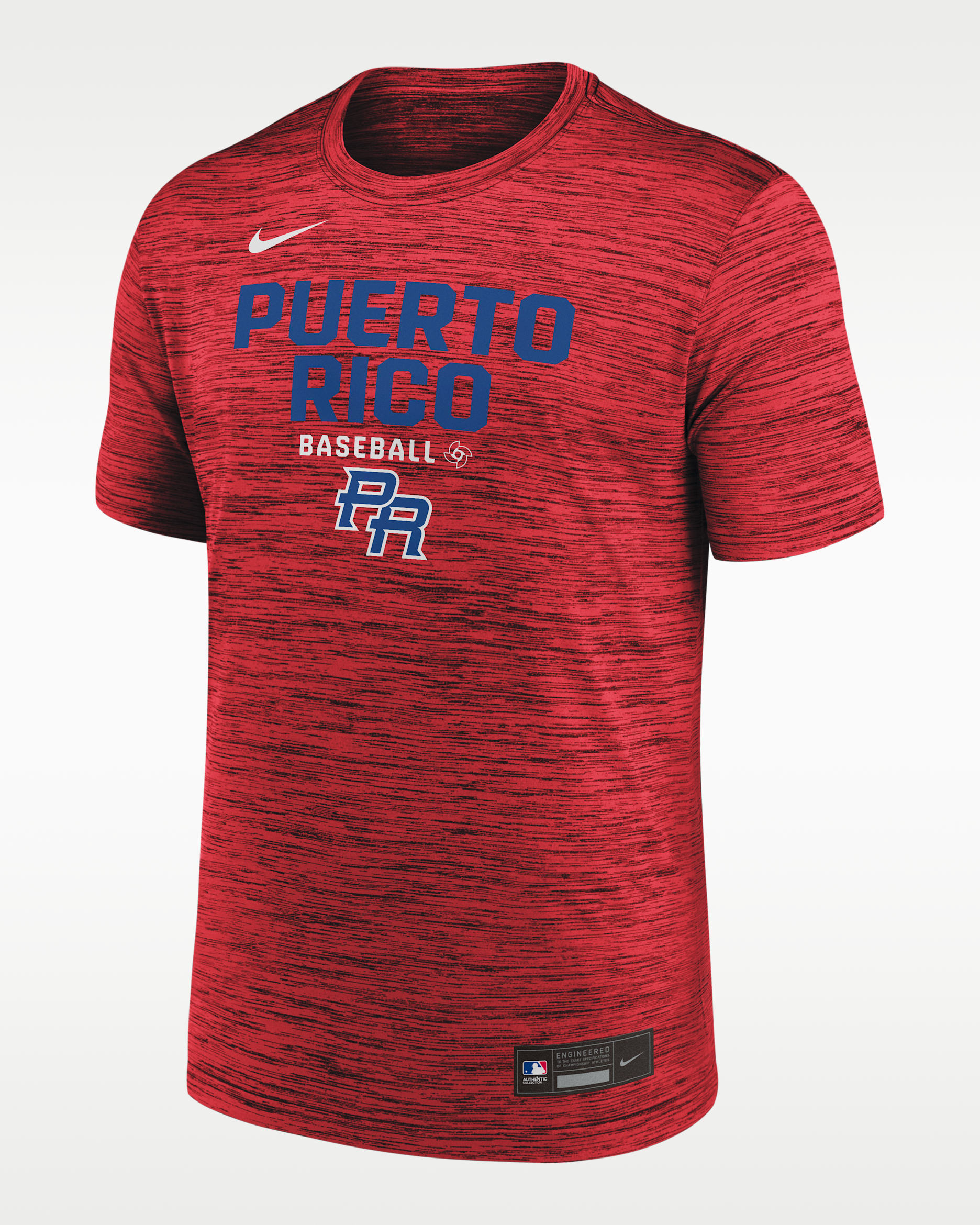 Playera Nike Dri-FIT para hombre Puerto Rico National Baseball Team 2026 World Baseball Classic Velocity - Rojo