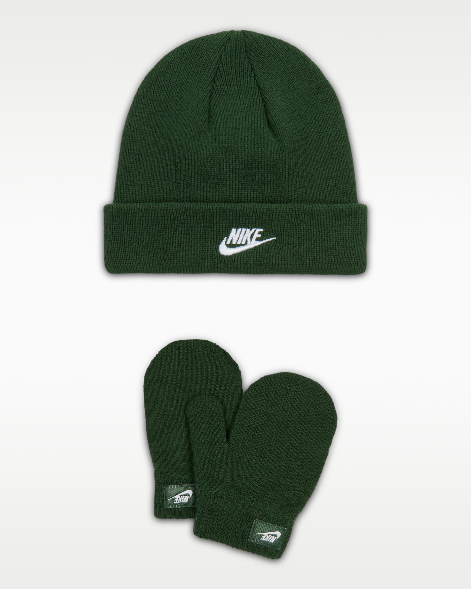 Conjunto de gorro y mitones Club para bebé Nike - Abeto