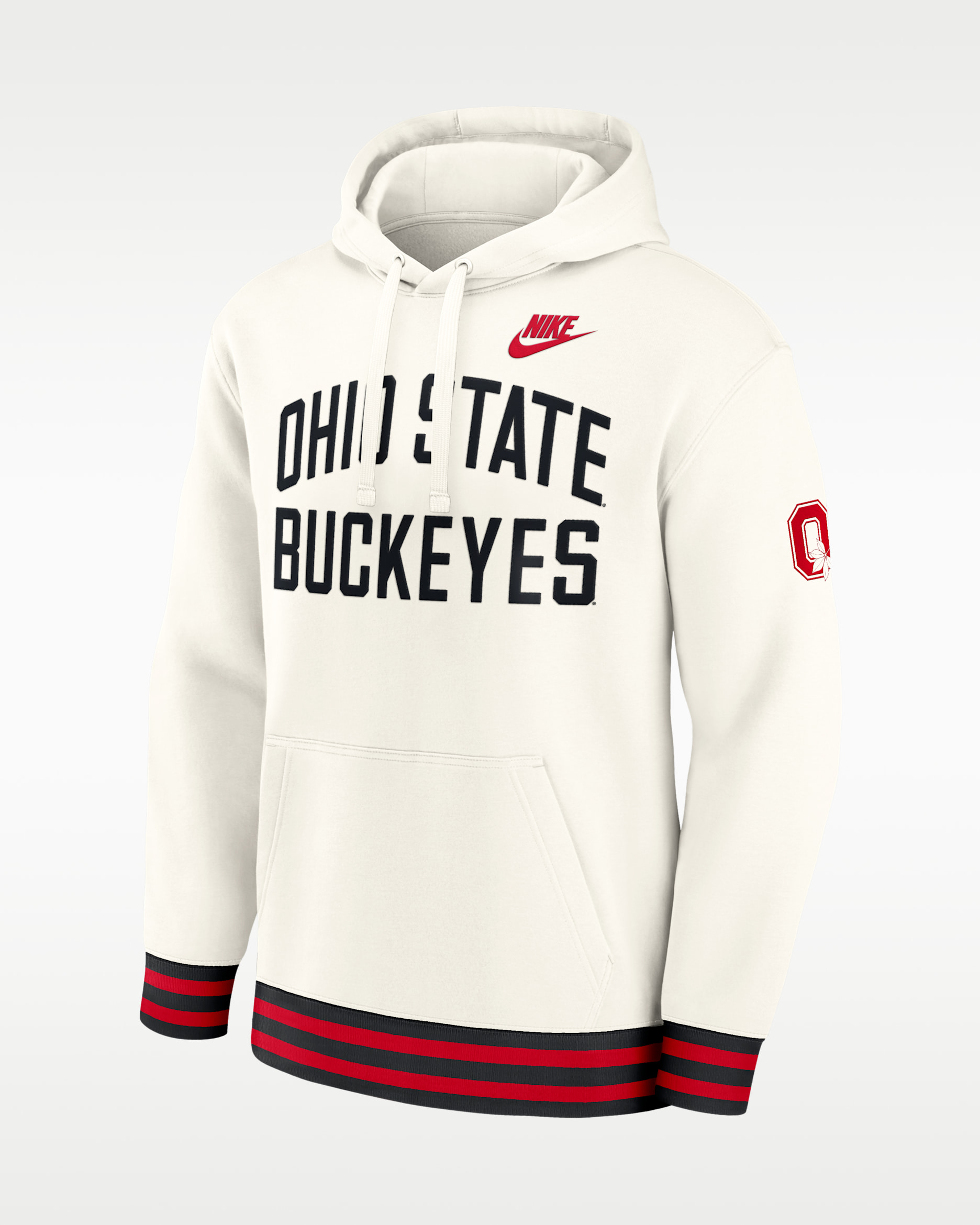Ohio State Legacy Men's Nike College Pullover Hoodie - Cream/Black