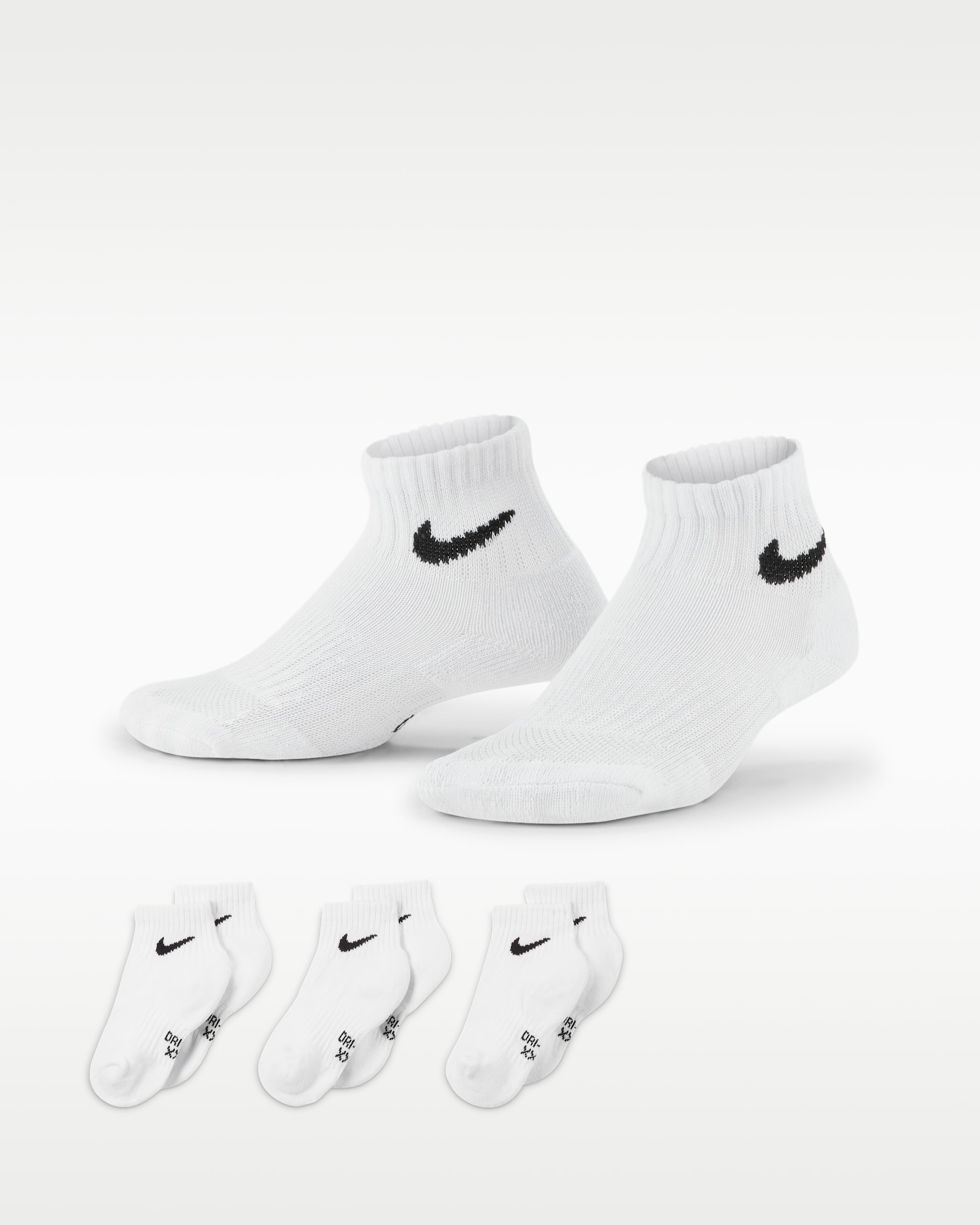 Socquettes rembourrées Nike Everyday pour enfant (3 paires) - Blanc