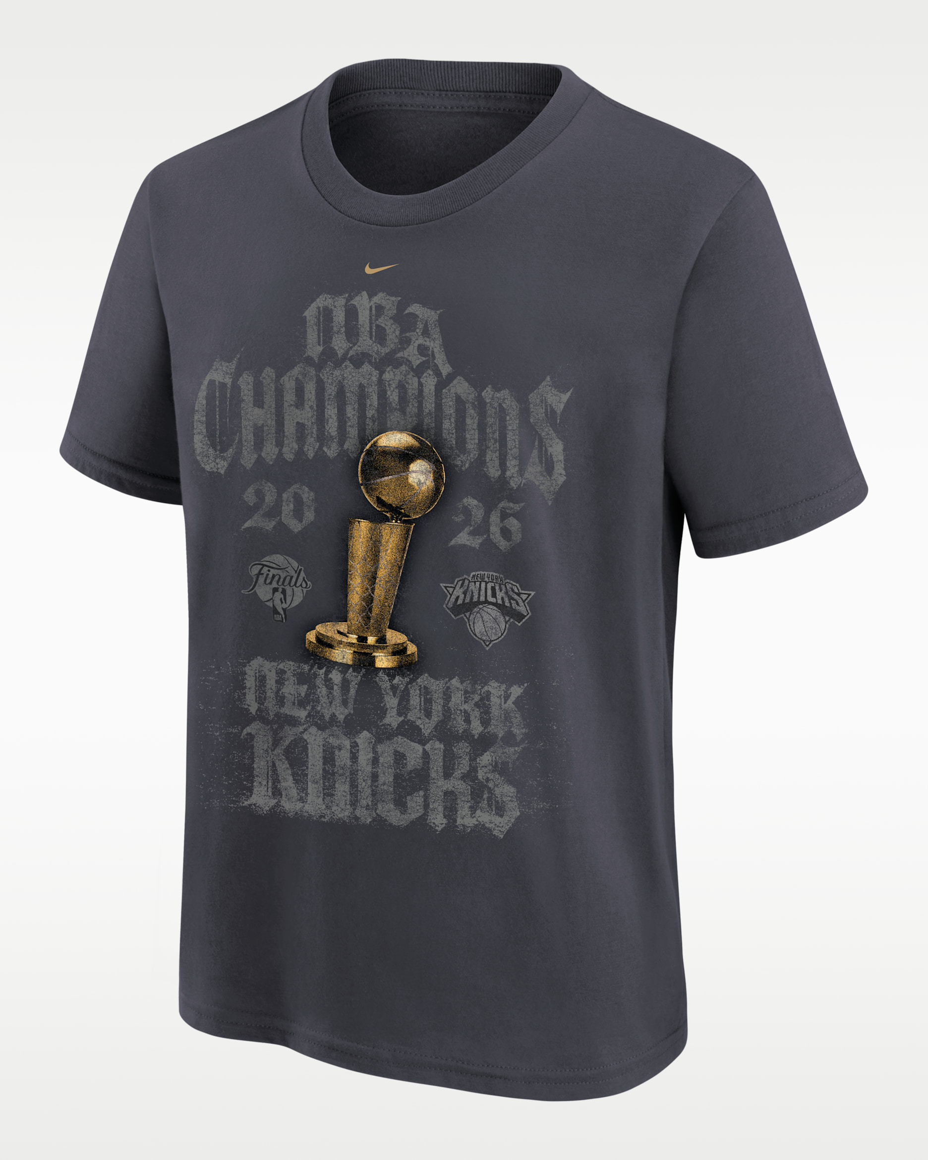 New York Knicks 2026 NBA Champions Nike Grade School NBA Locker Room T-Shirt - Anthracite