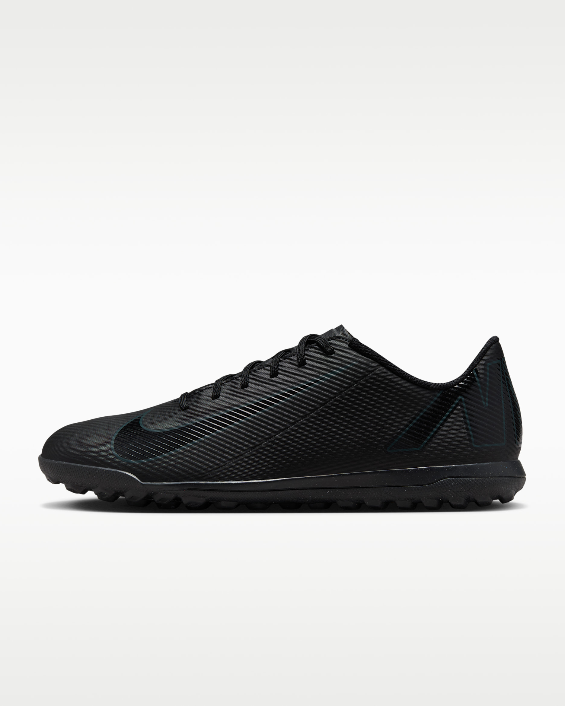 Nike Mercurial Vapor 16 Club Turf Low-Top Football Shoes - Black/Deep Jungle/Black