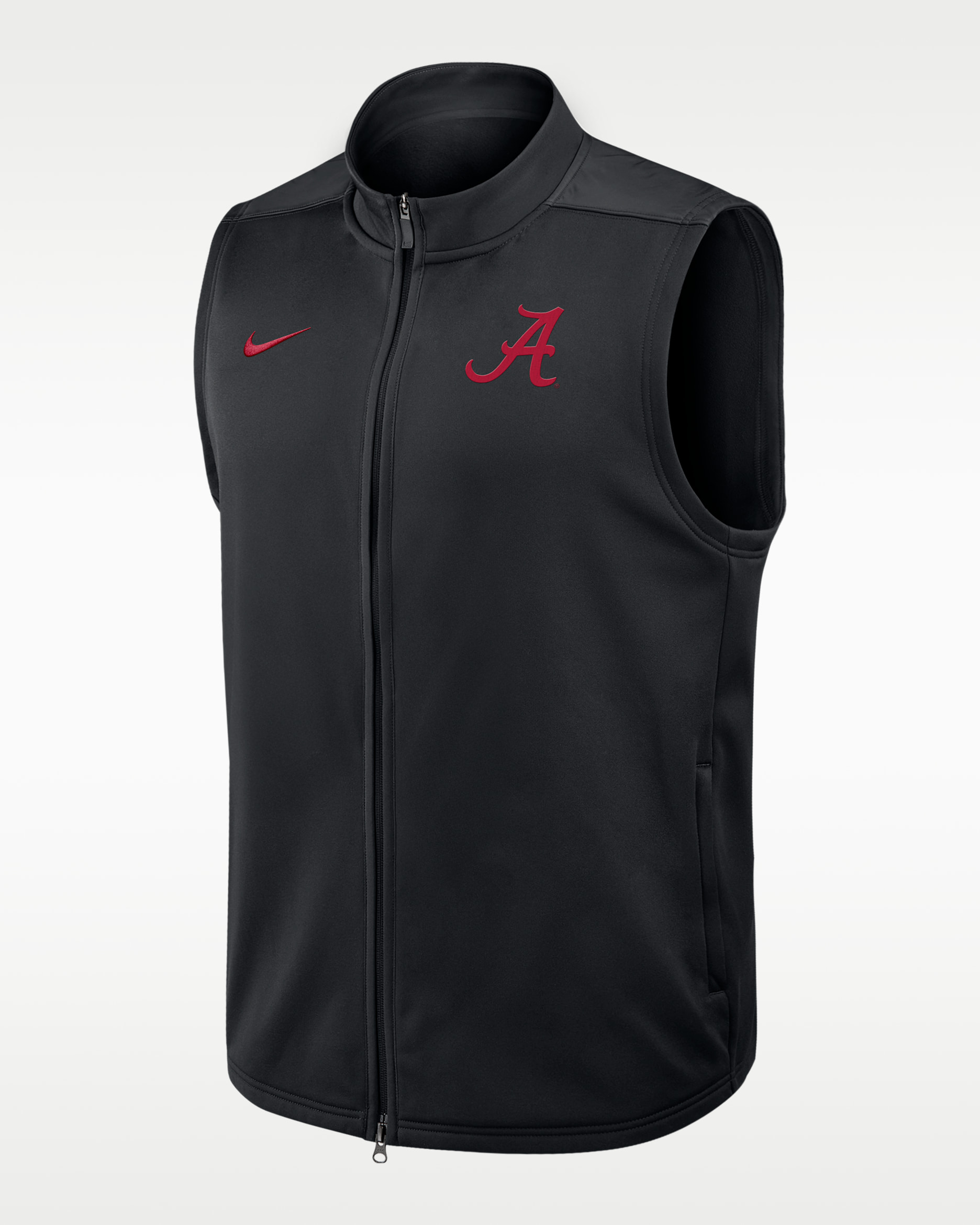 Chaleco universitario Nike Therma-FIT de cierre completo para hombre Alabama Victory - Negro