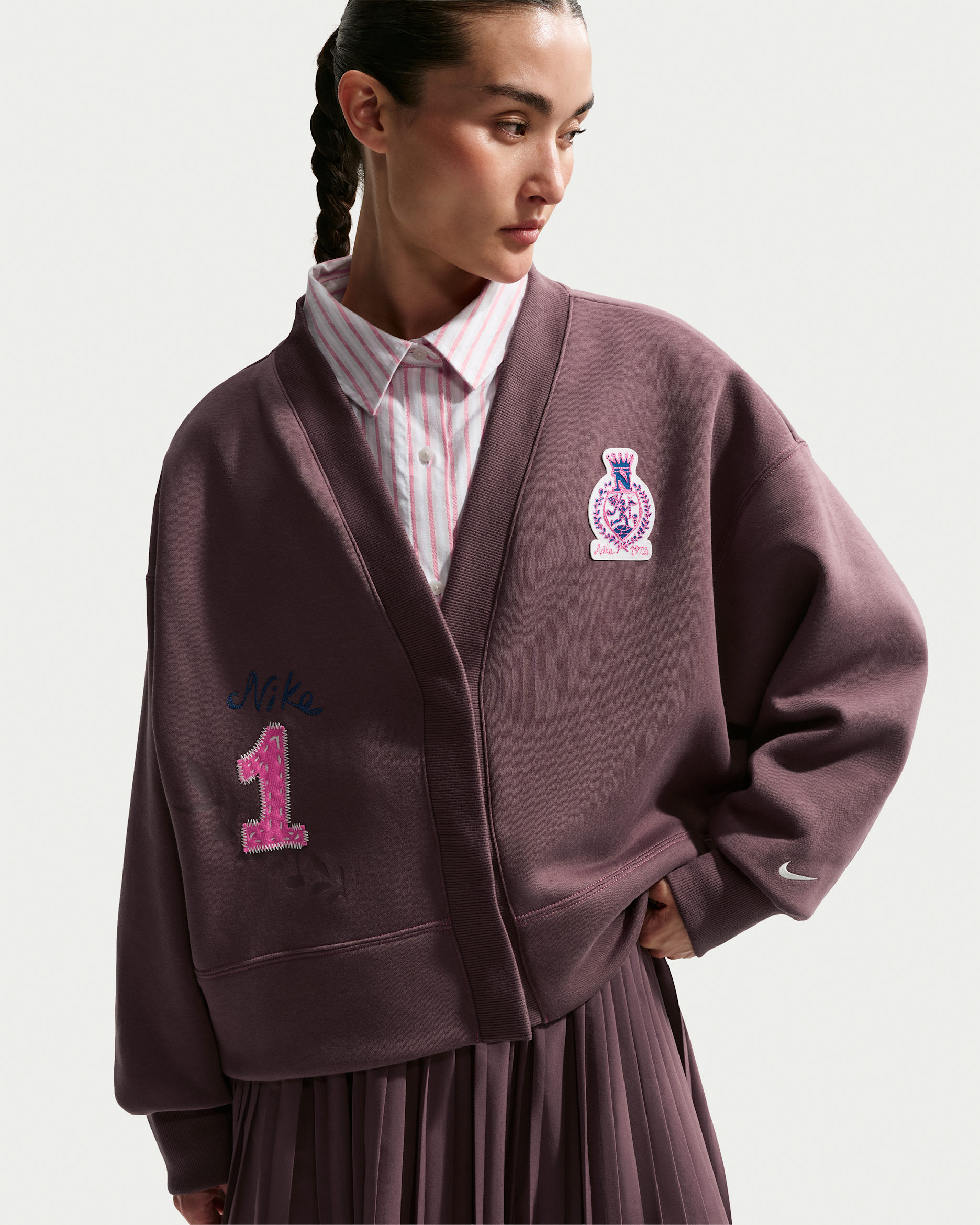 ナイキ スポーツウェア ウィメンズ オーバーサイズド フリース カーディガン - タトゥー